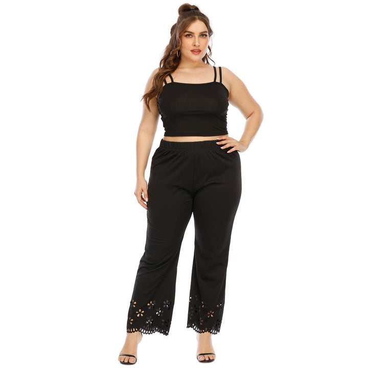 Women Loose Fit Easy Wash Pleated Trousers