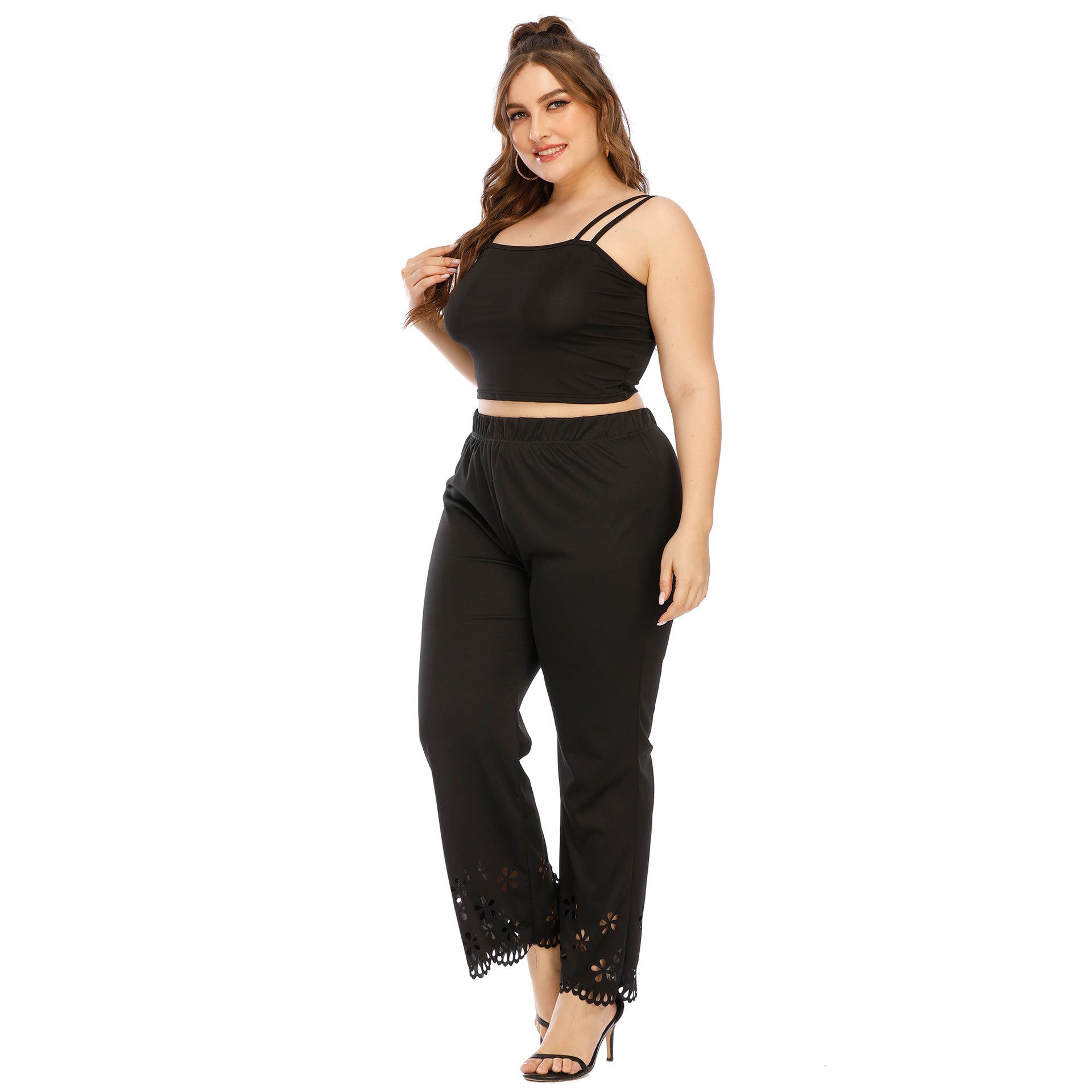 Women Loose Fit Easy Wash Pleated Trousers