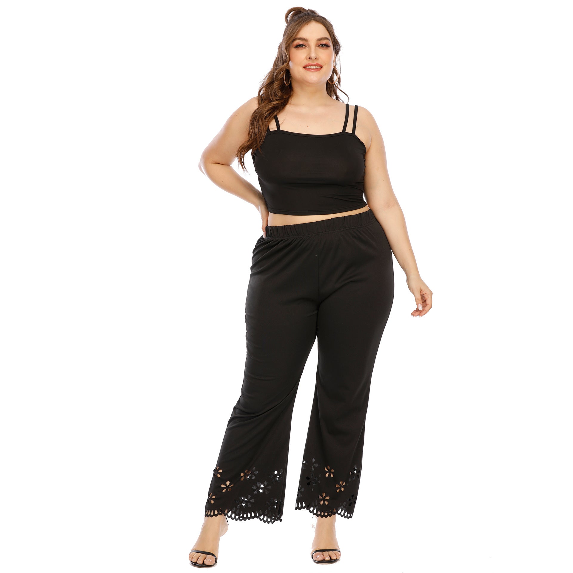 Women Loose Fit Easy Wash Pleated Trousers