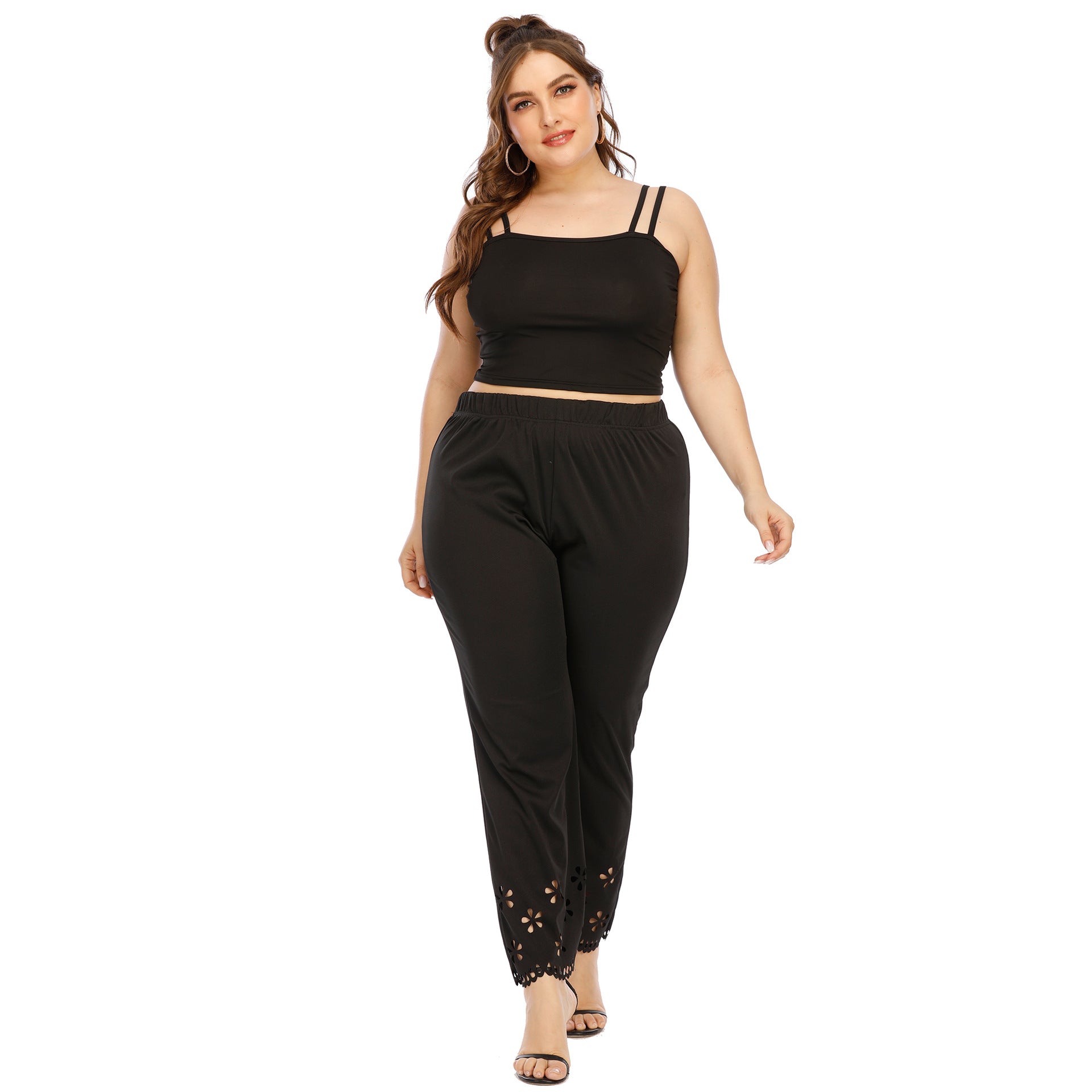 Women Loose Fit Easy Wash Pleated Trousers