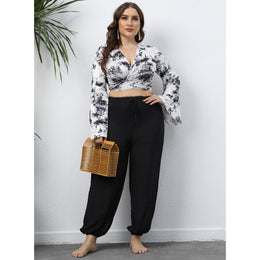 Women Loose Fit Easy Wash Pleated Trousers