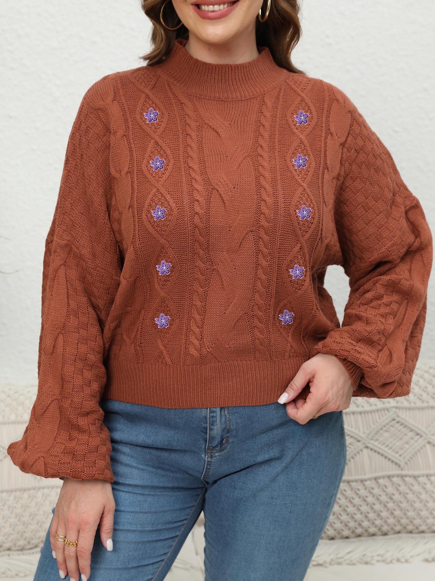 Women Cable Knit Pullover