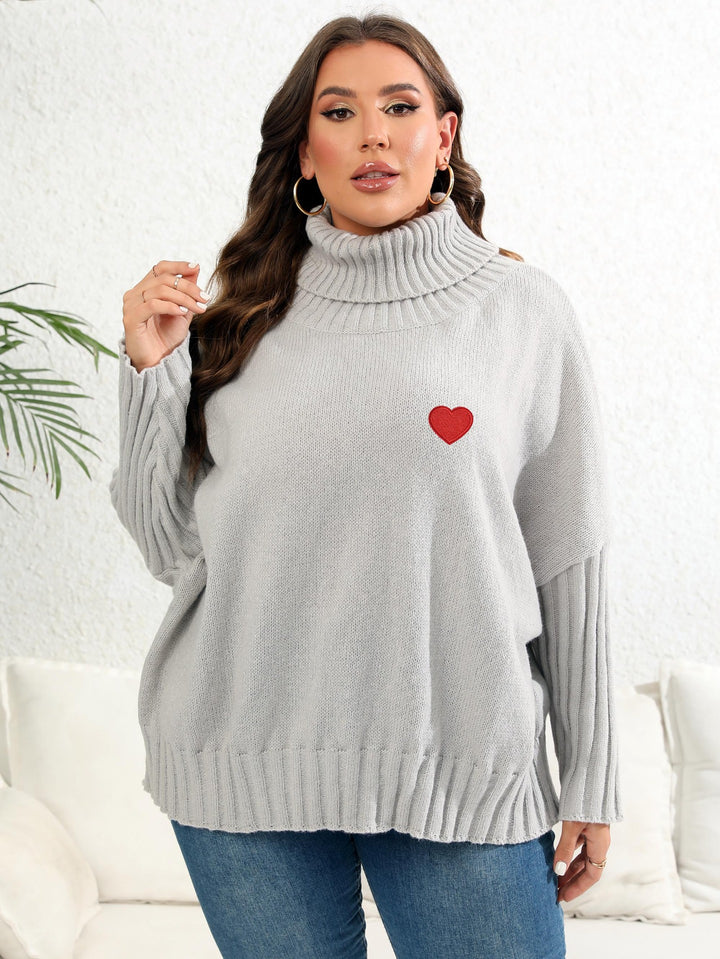 Women Plus Size Turtle Neck Pullover