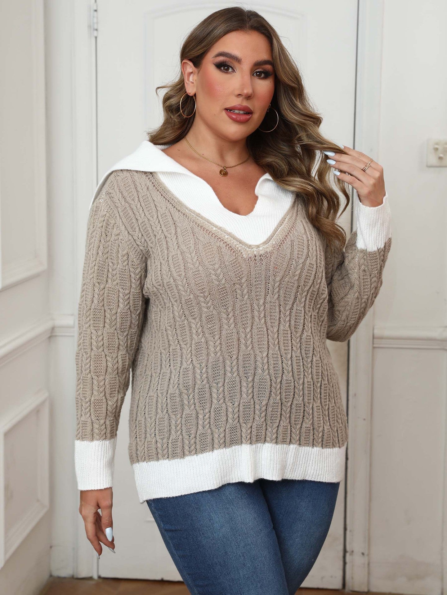 Women Cable Knit Pullover