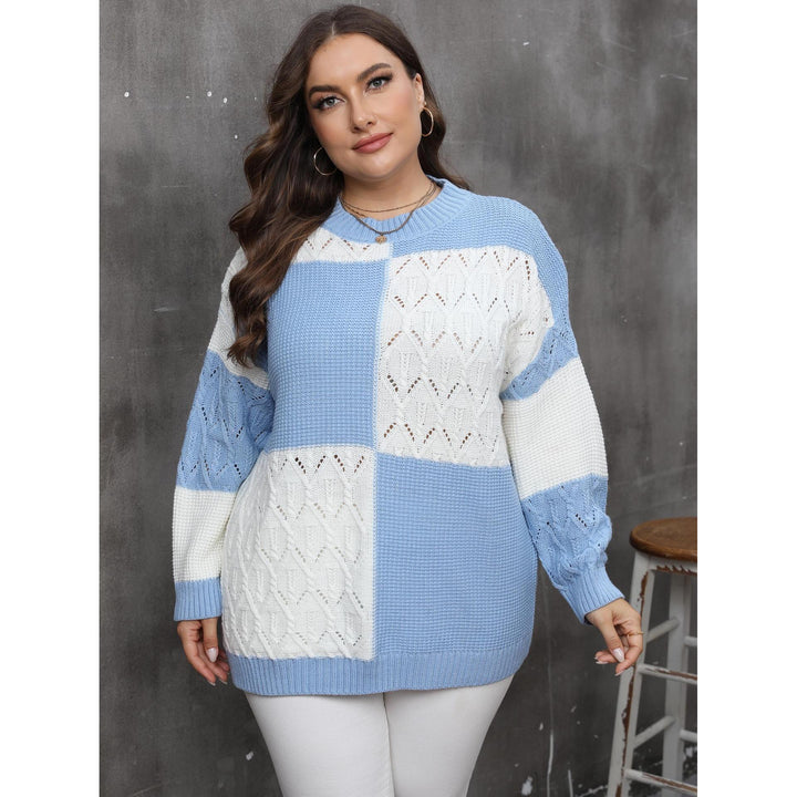 Women Cable Knit Colourblocked Pullover
