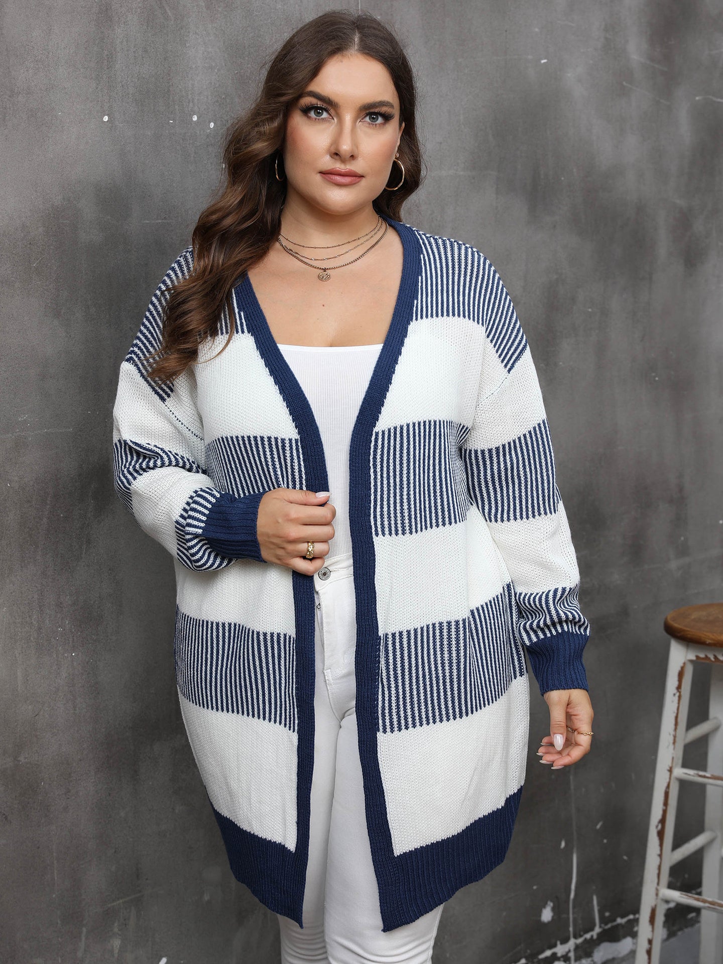 Women Striped Shrug