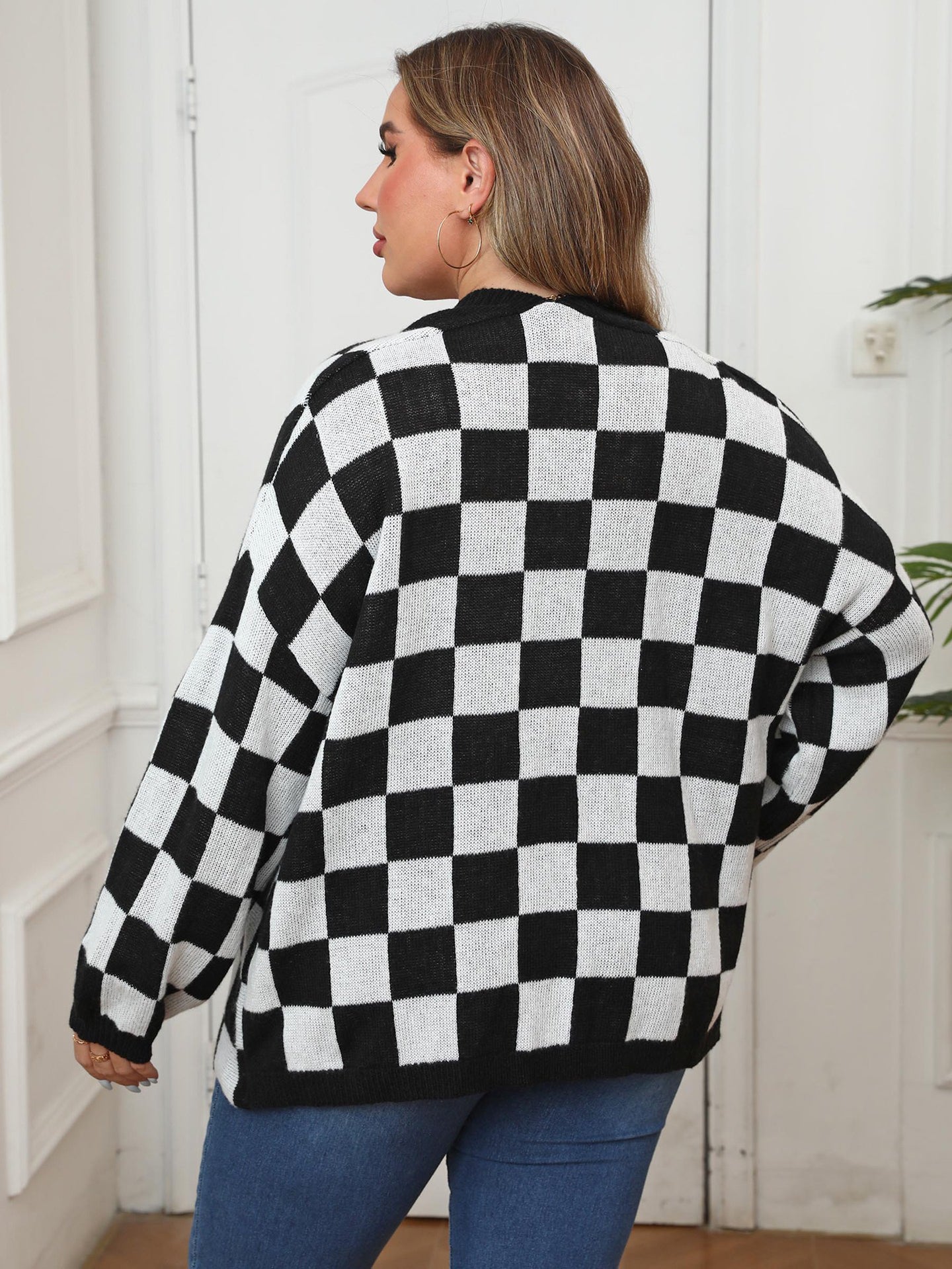 Women Checked Shrug