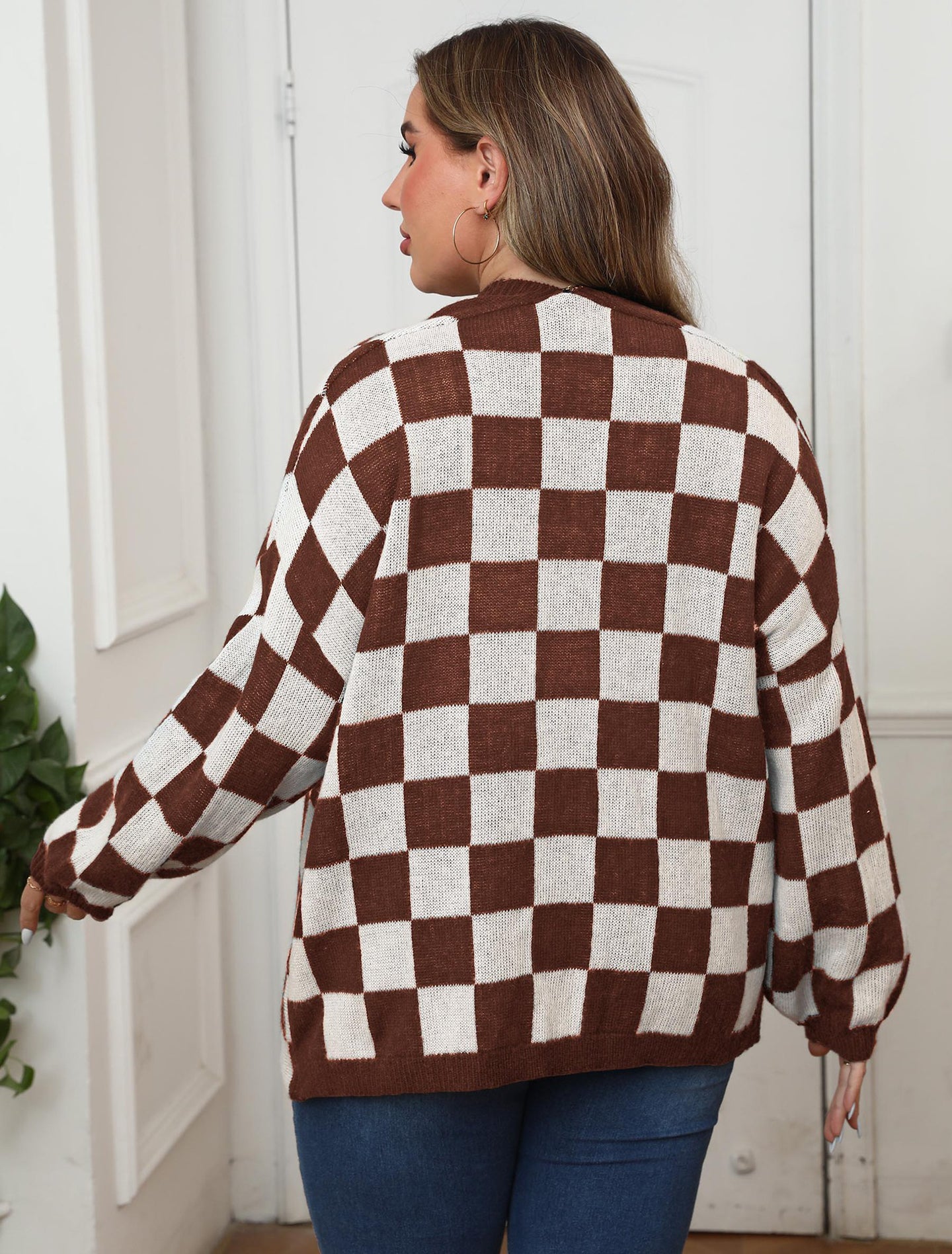 Women Checked Shrug