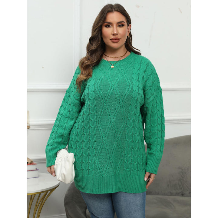 Women Plus Size Cable Knit Pullover