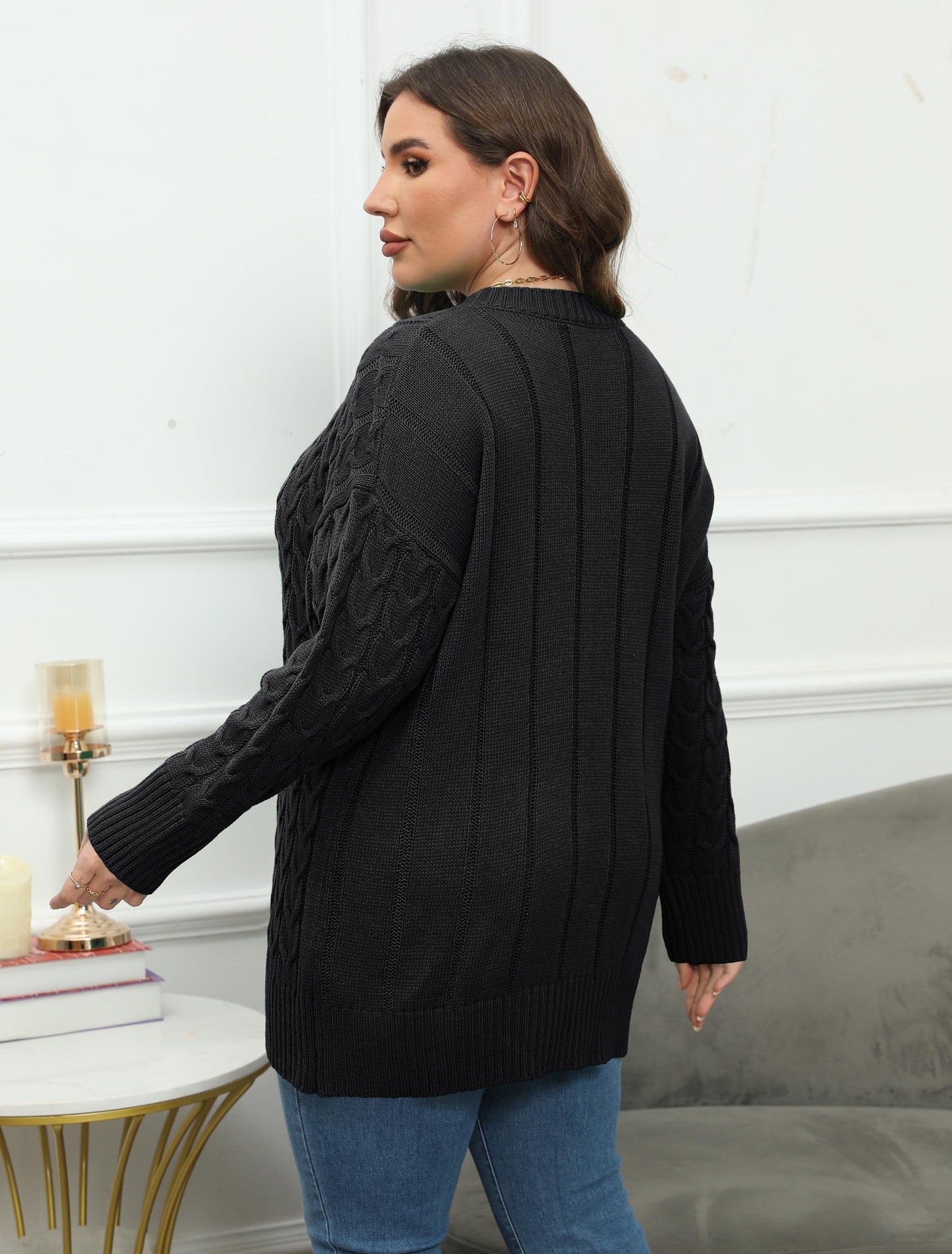 Women Cable Knit Pullover
