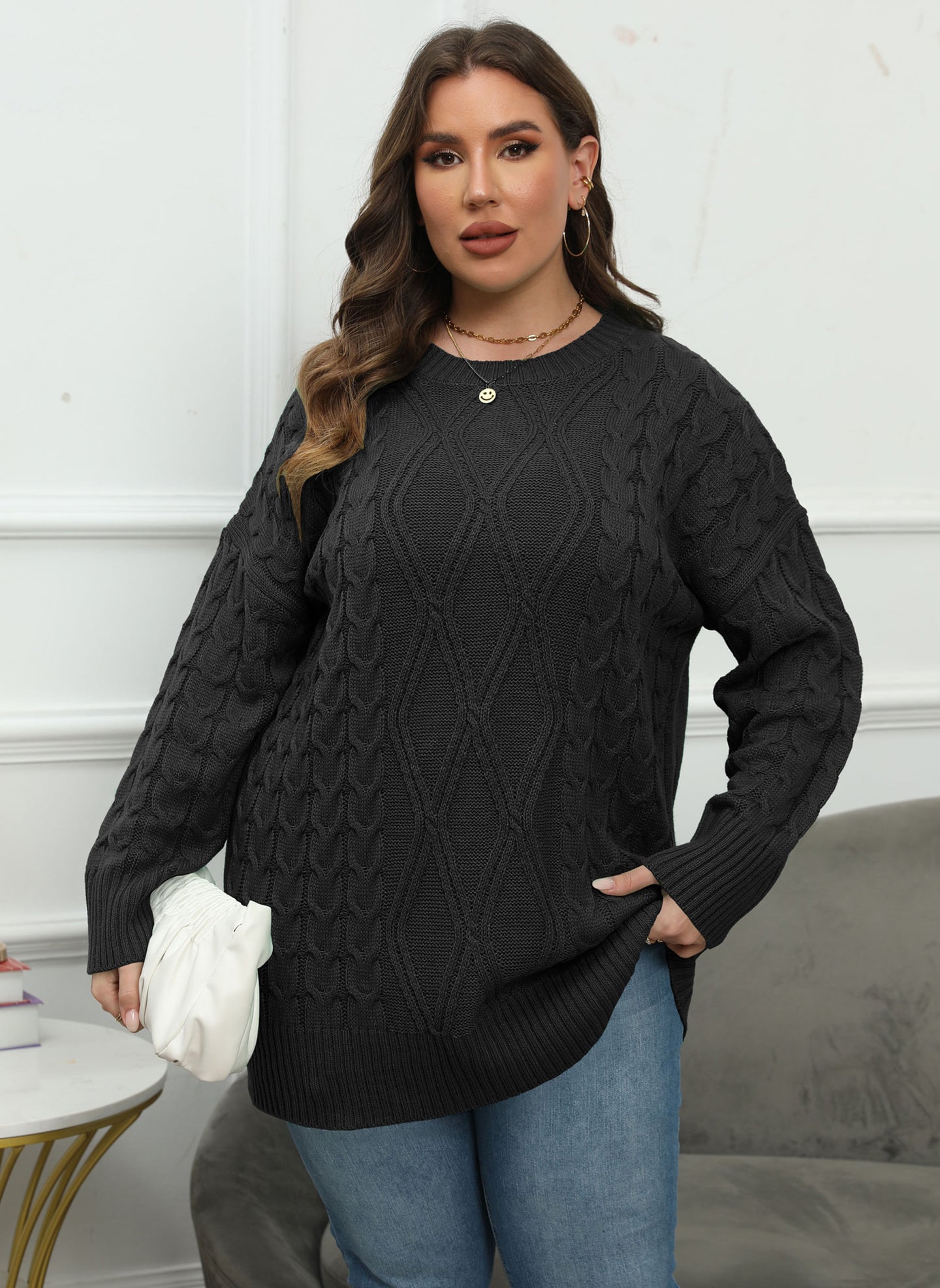 Women Cable Knit Pullover