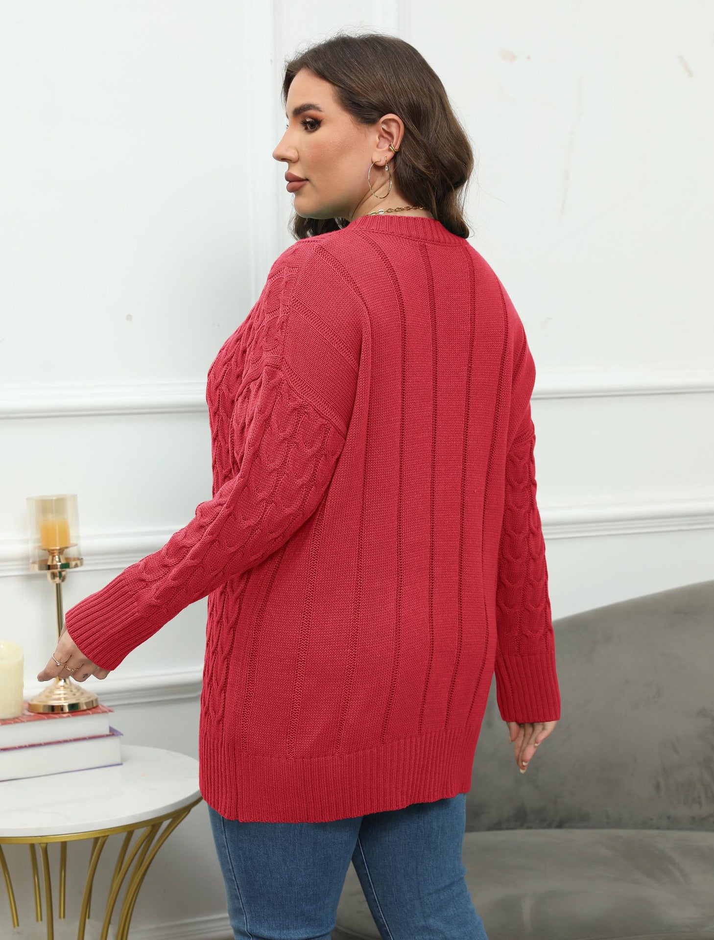Women Cable Knit Pullover