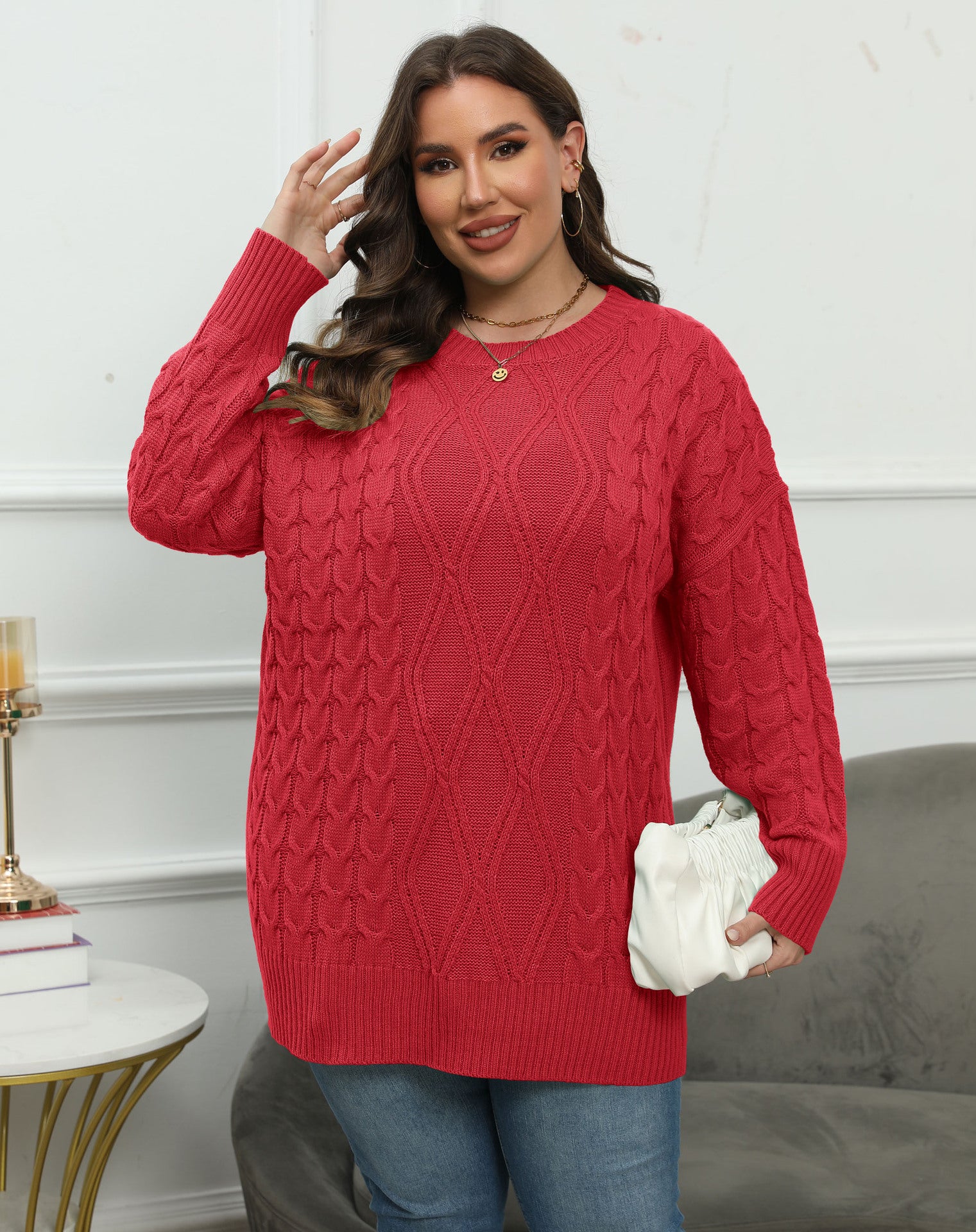 Women Cable Knit Pullover