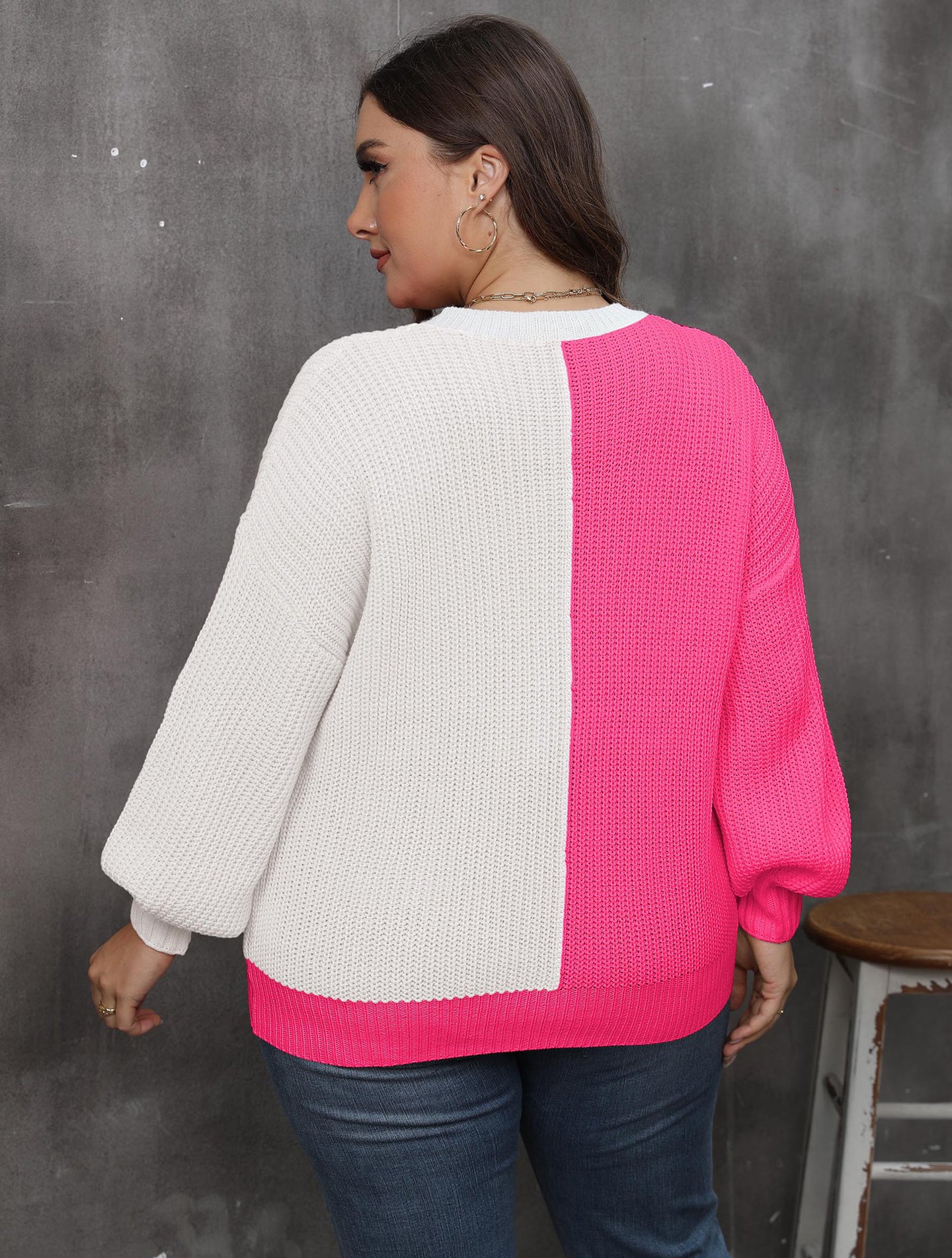 Women Cable Knit Colourblocked Pullover