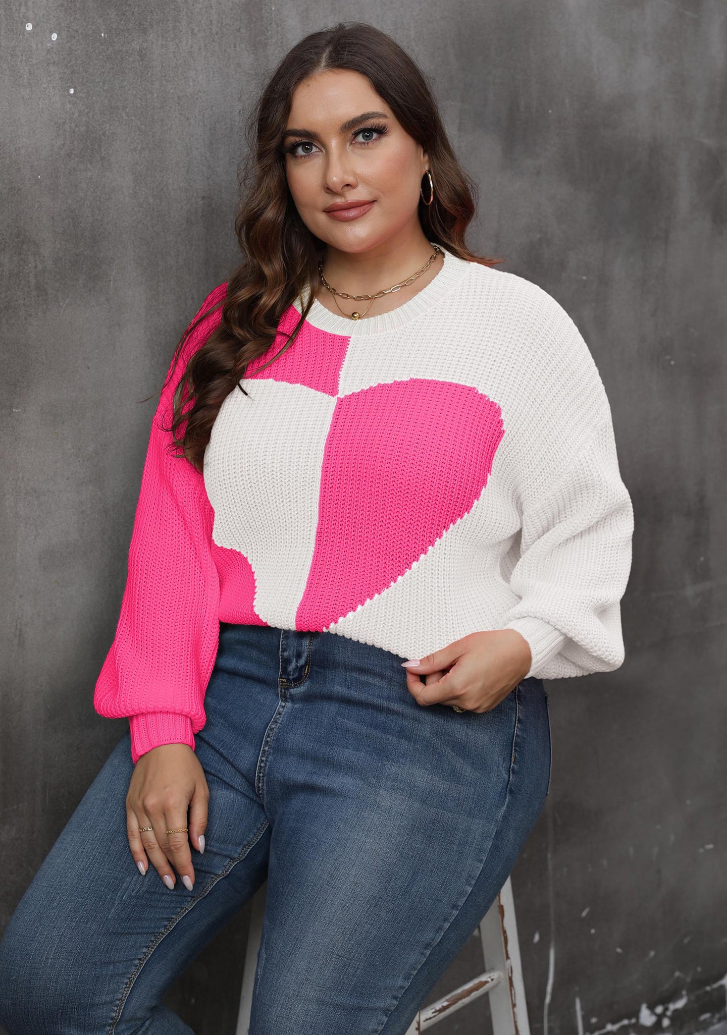 Women Cable Knit Colourblocked Pullover