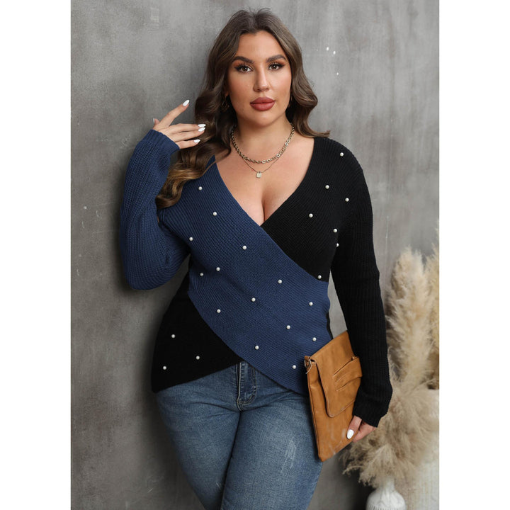 Women Colourblocked Pullover with Embellished Detail