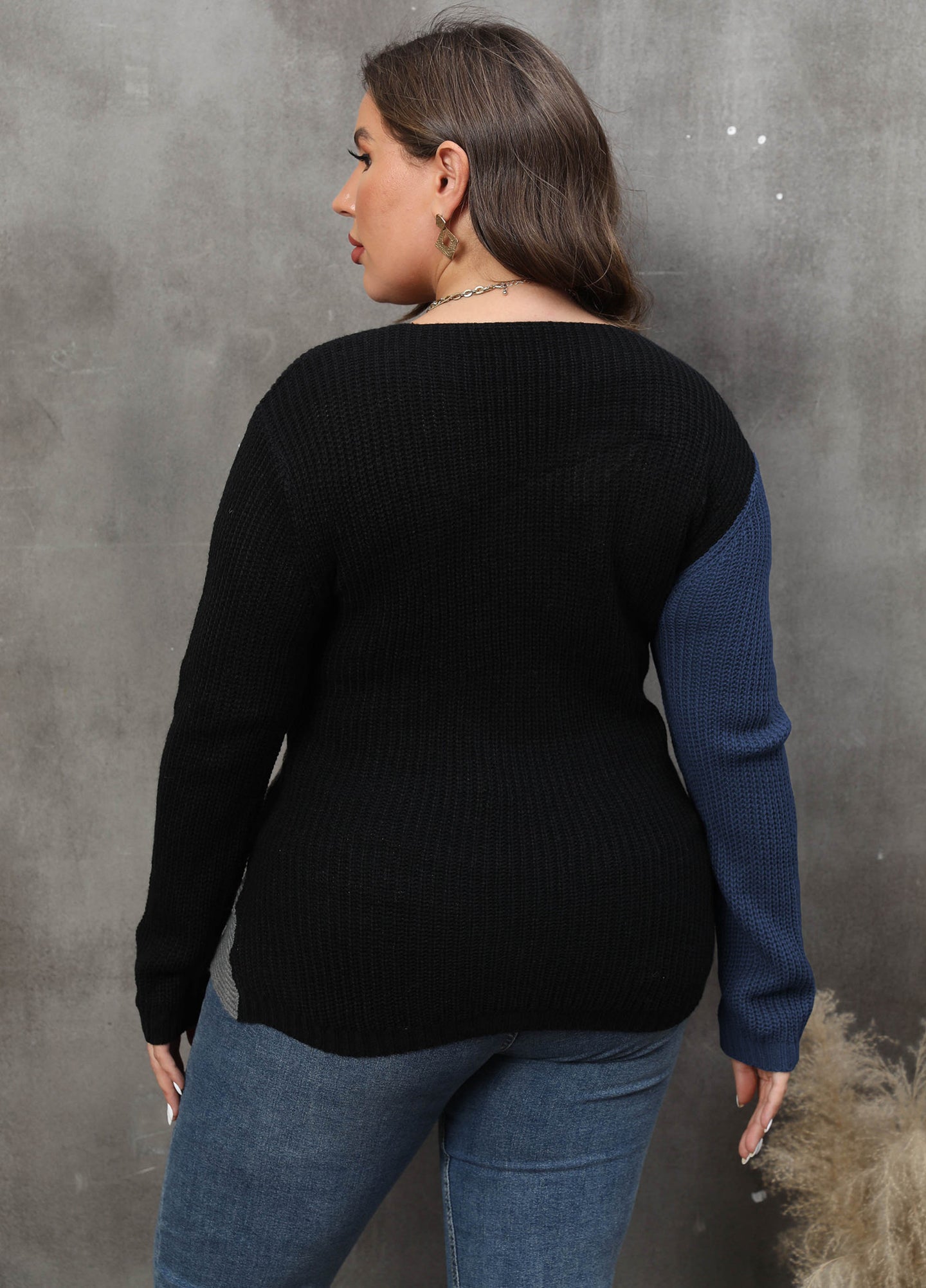 Women Colourblocked Pullover with Embellished Detail