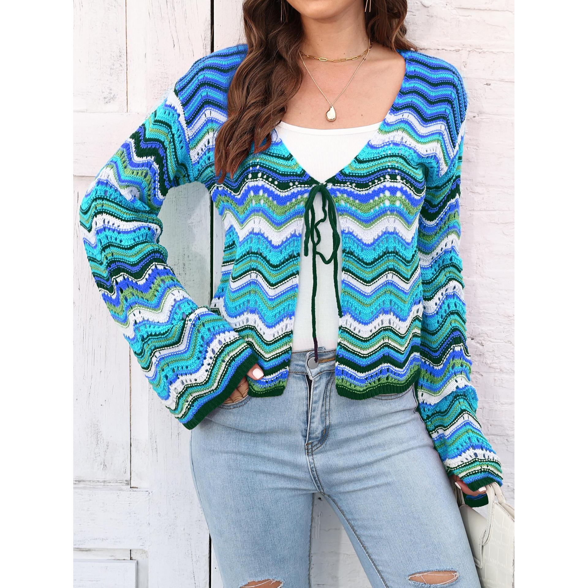 Women Printed Tie-Up Shrug