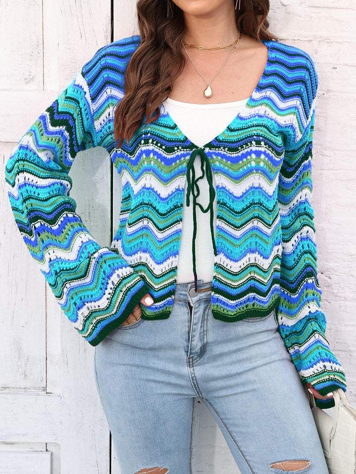 Women Printed Tie-Up Shrug