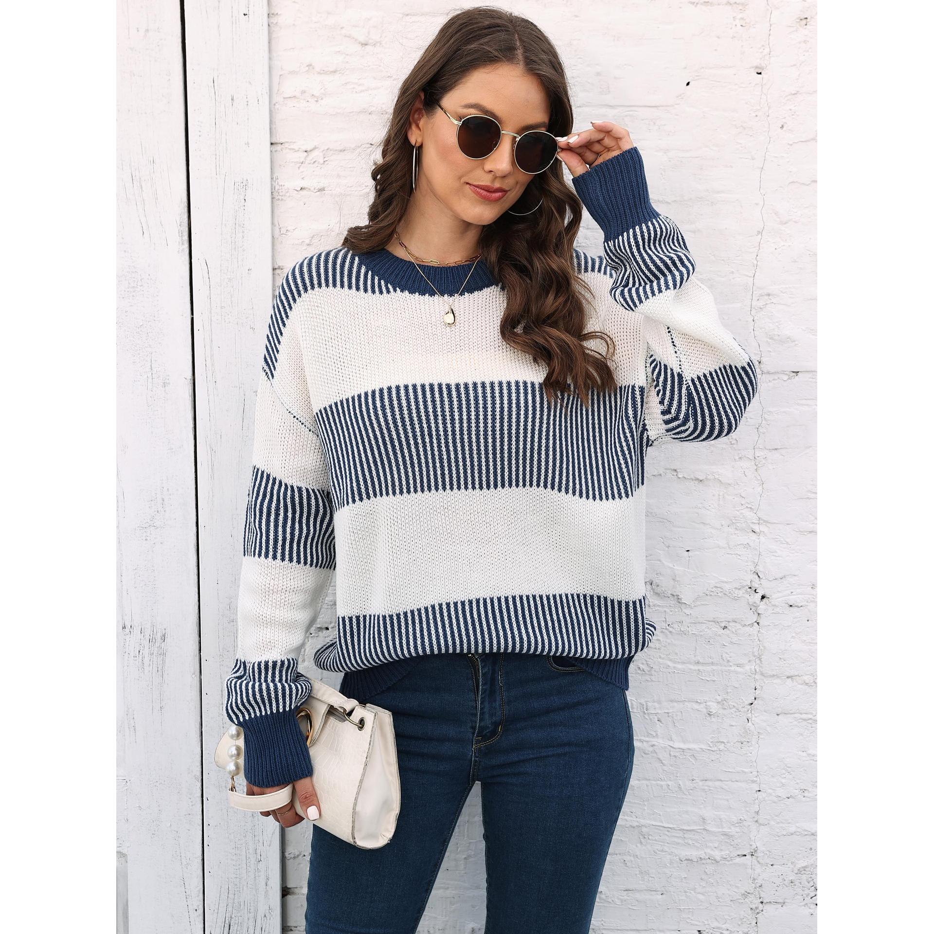 Women Striped Pullover Sweater