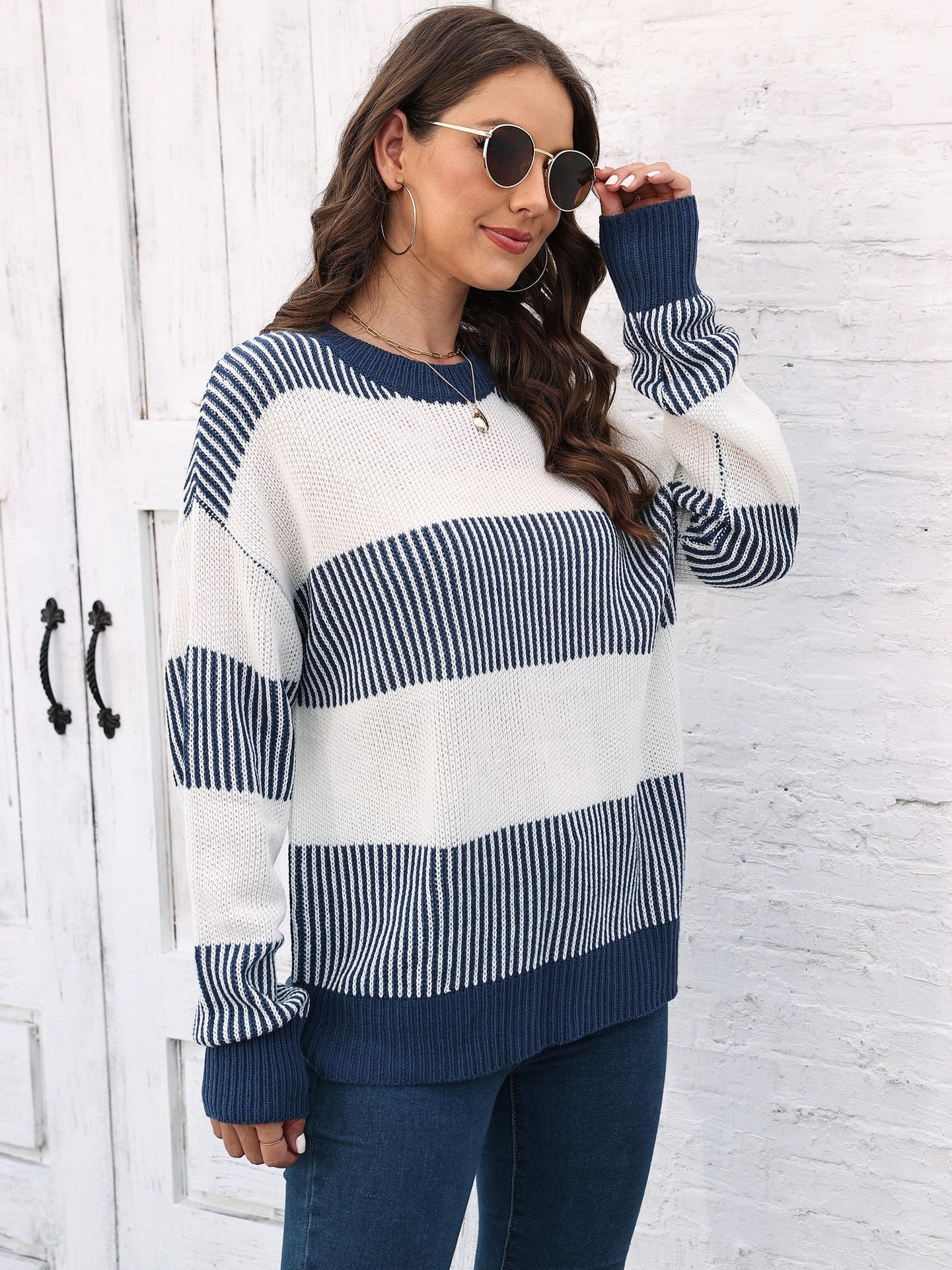 Women Striped Pullover Sweater