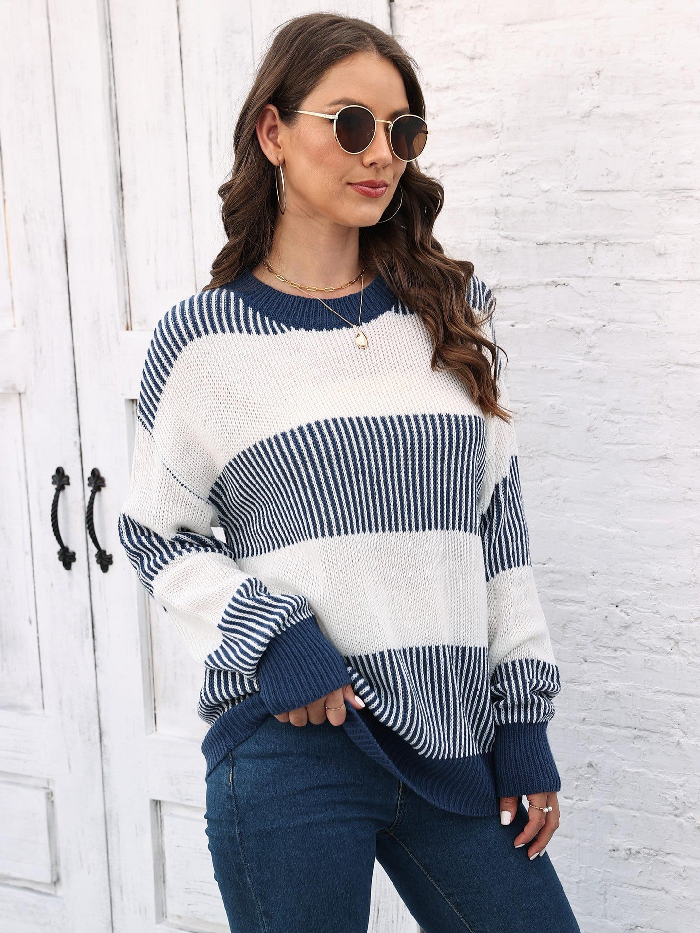 Women Striped Pullover Sweater