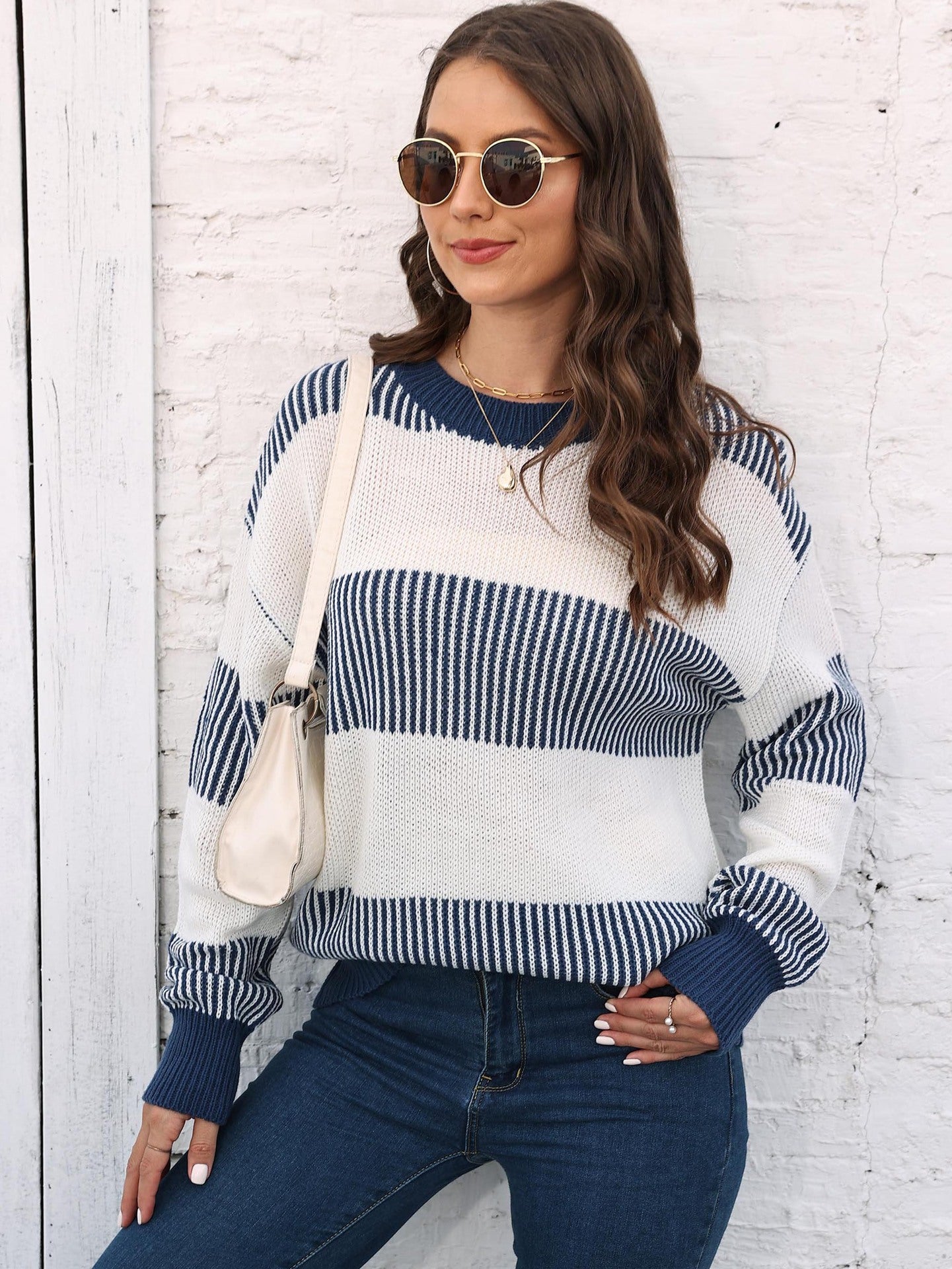 Women Striped Pullover Sweater