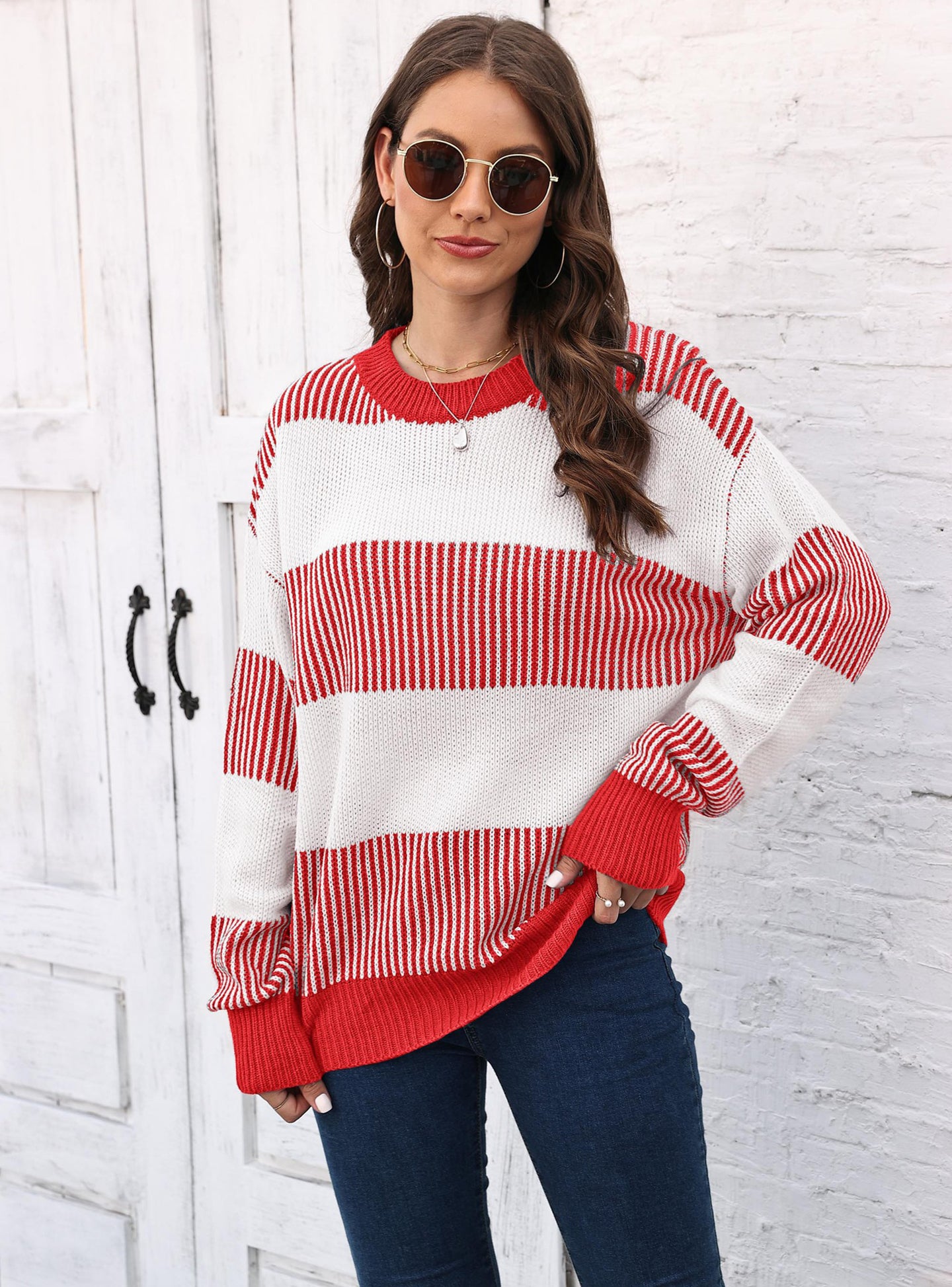 Women Striped Pullover Sweater