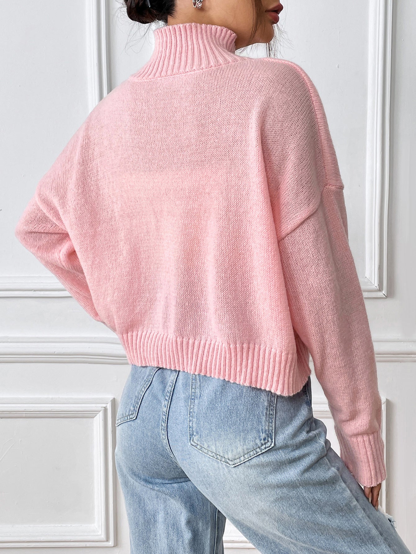 Women Turtle Neck Long Sleeves Pullover Sweaters
