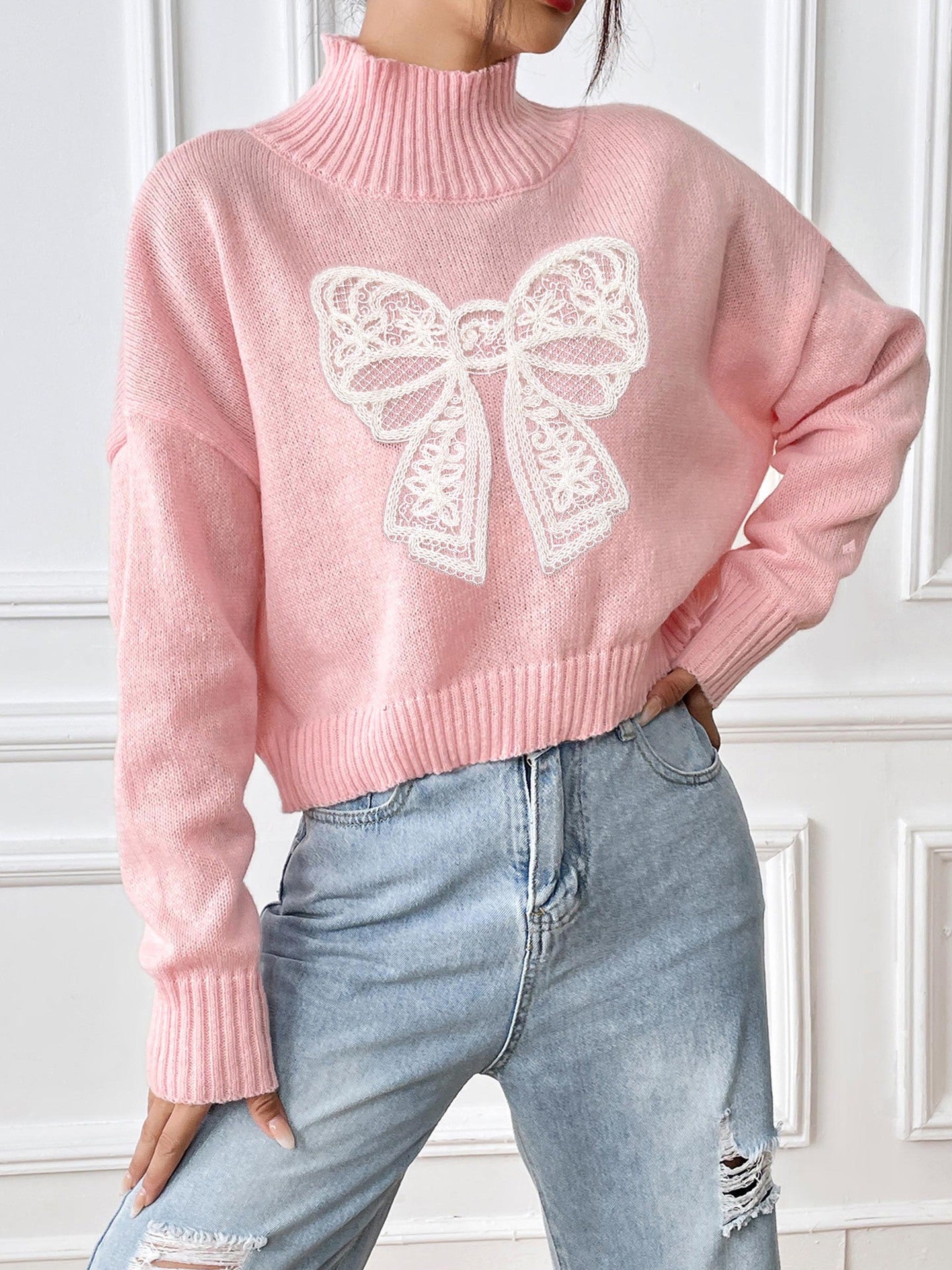 Women Turtle Neck Long Sleeves Pullover Sweaters