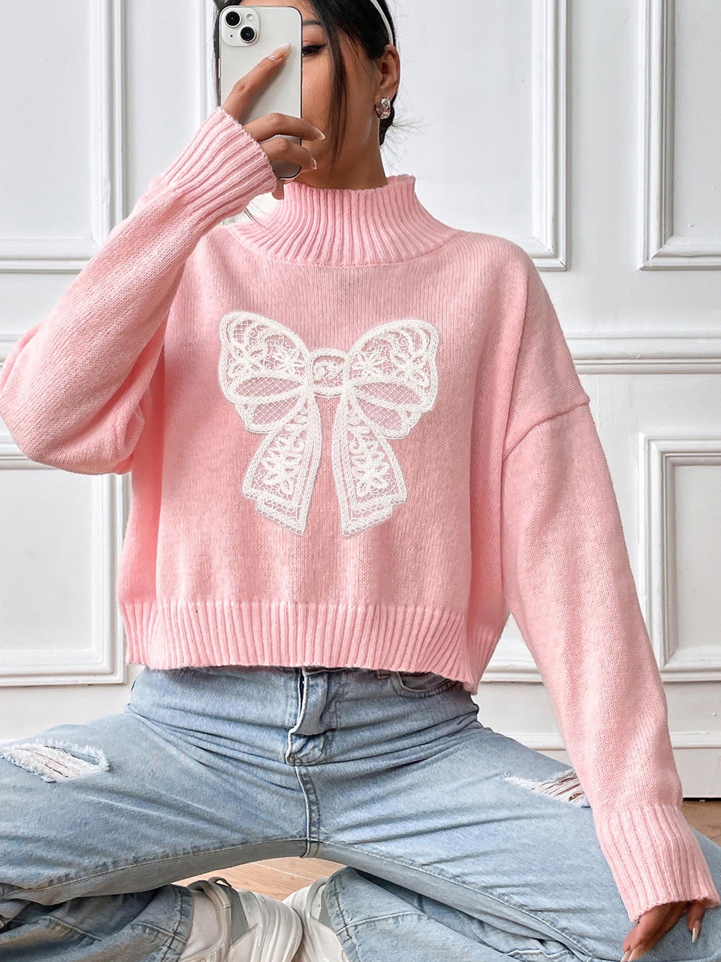 Women Turtle Neck Long Sleeves Pullover Sweaters