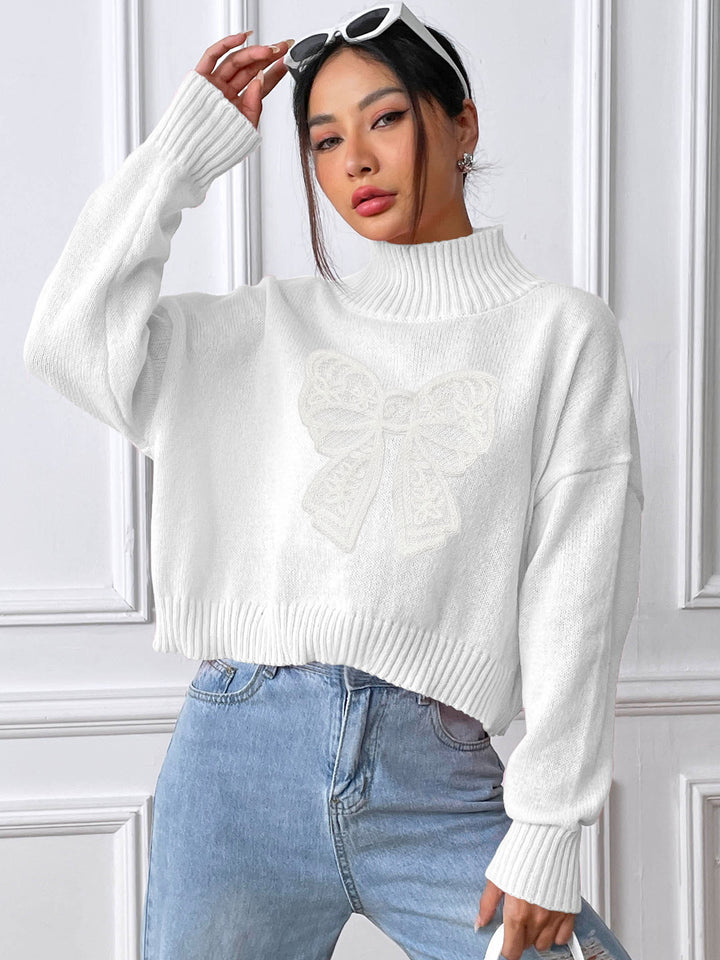 Women Turtle Neck Long Sleeves Pullover Sweater