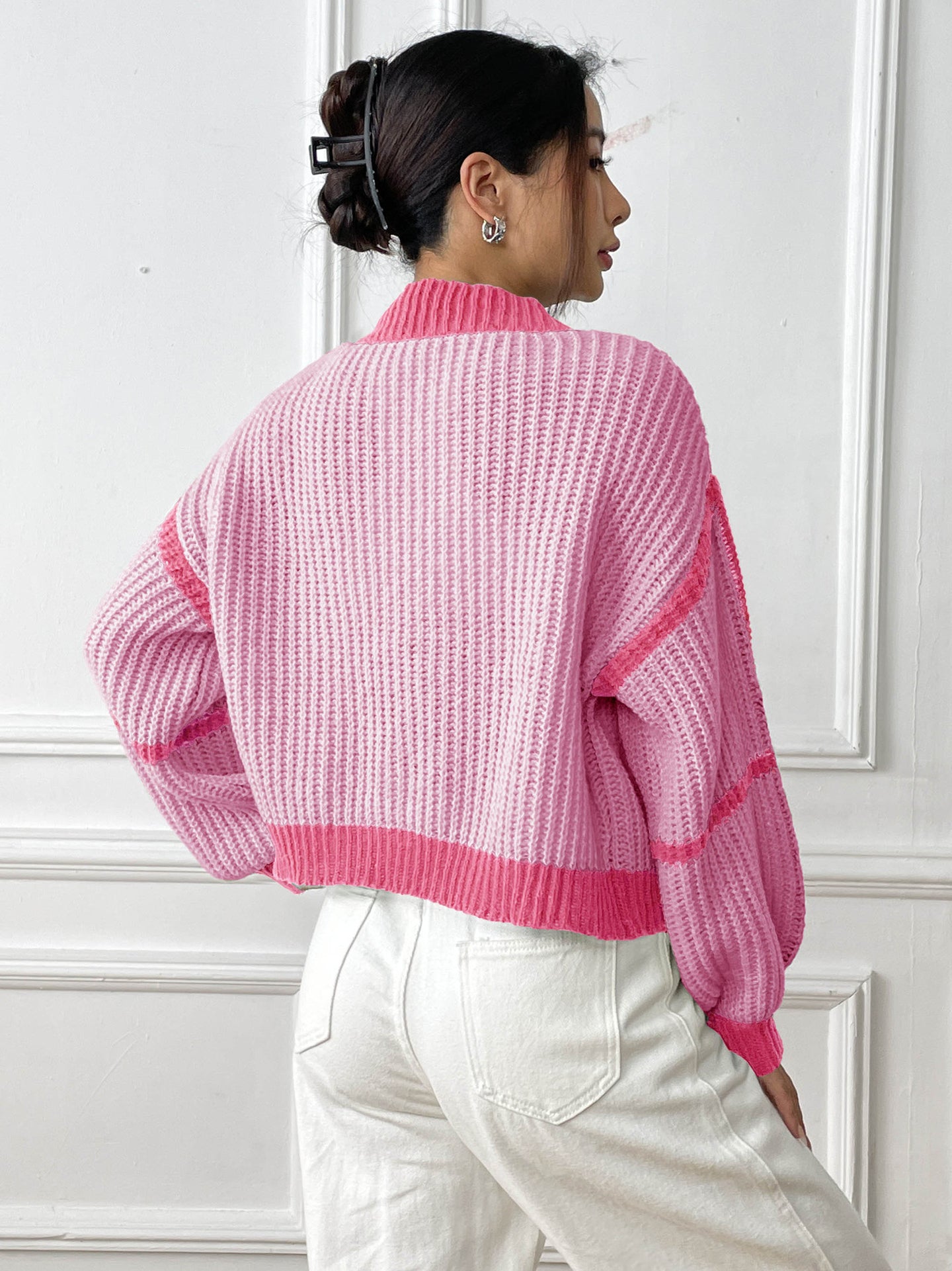 Long Sleeves Striped Shrug