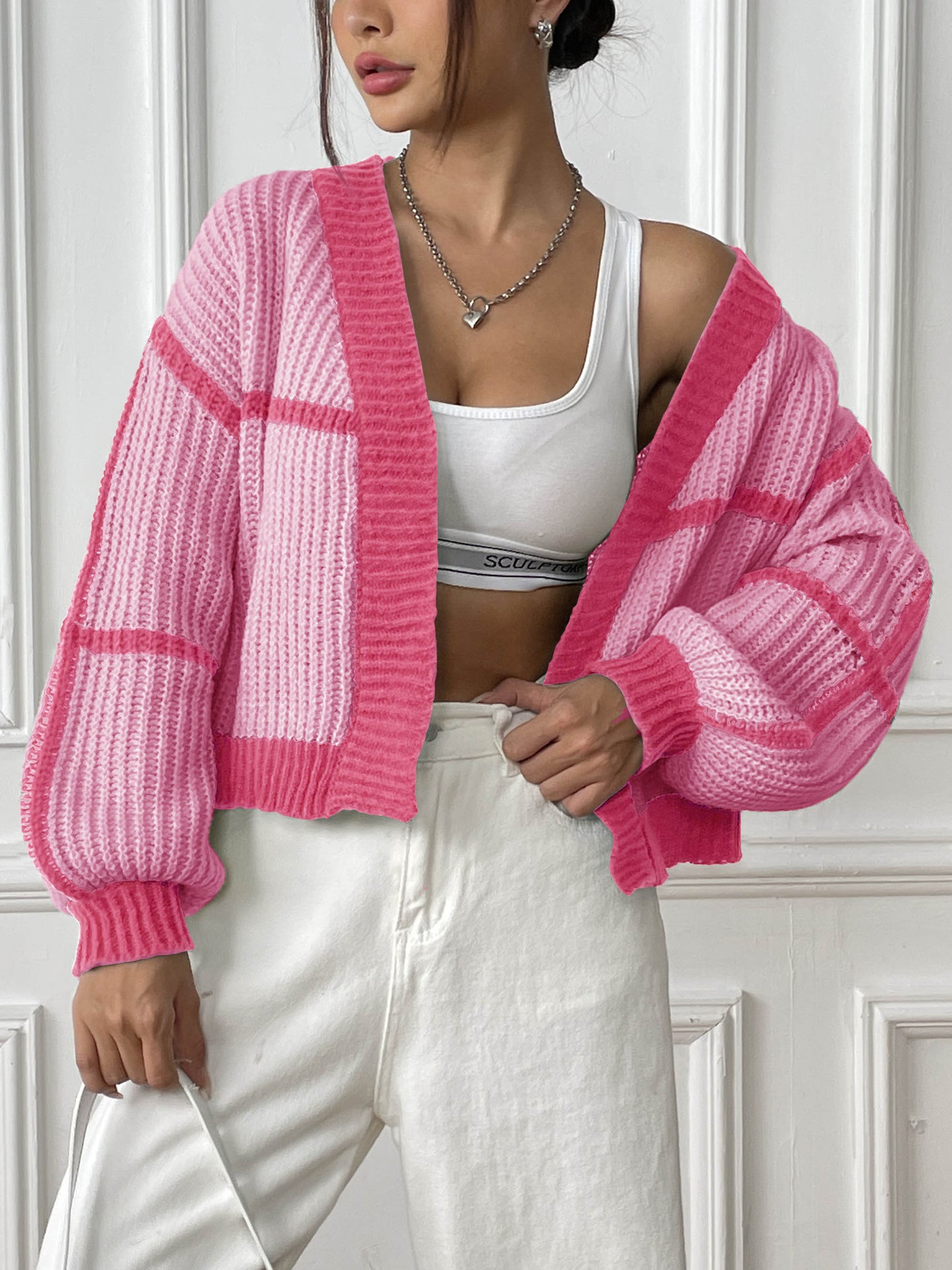Long Sleeves Striped Shrug