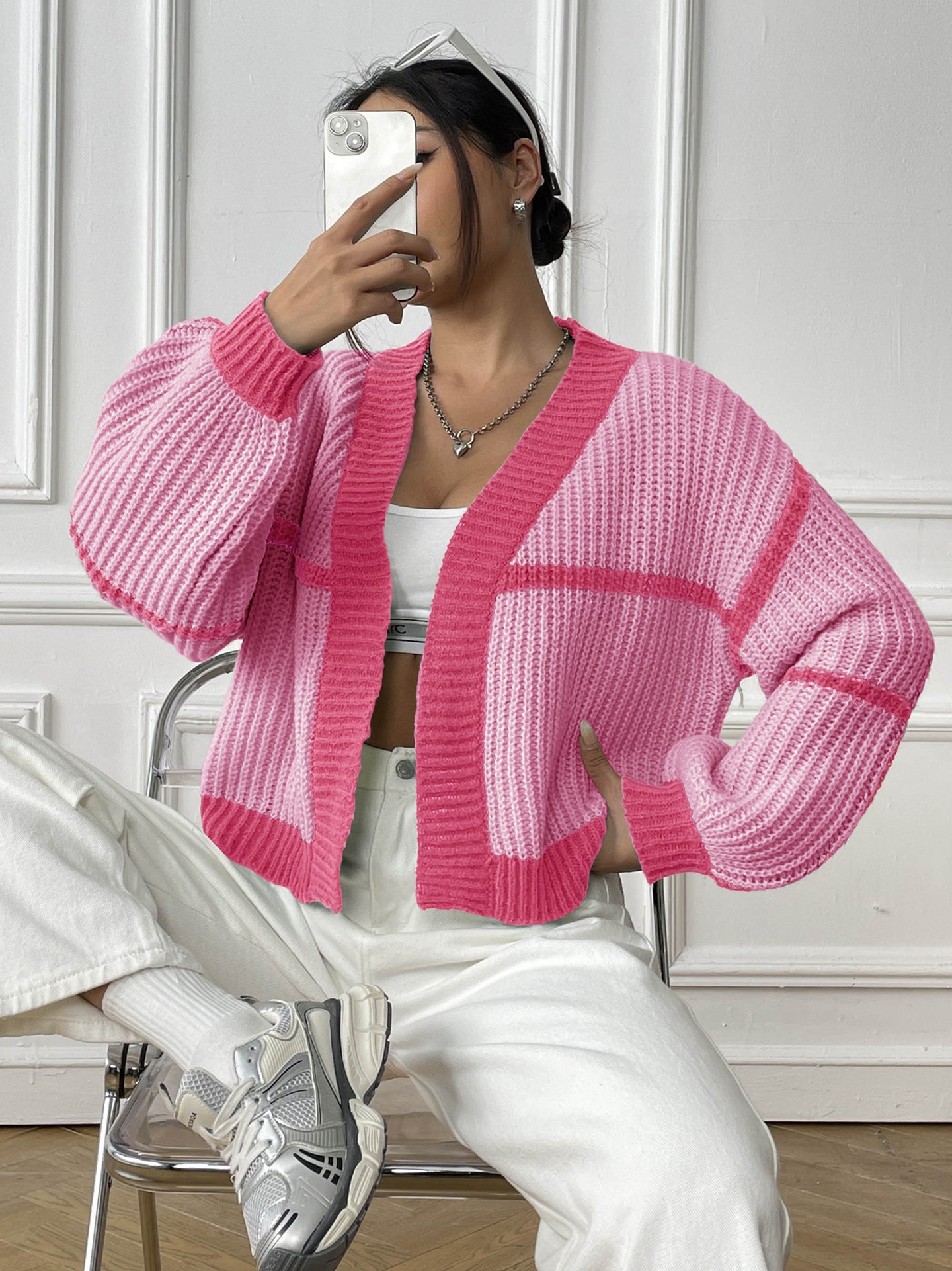 Long Sleeves Striped Shrug