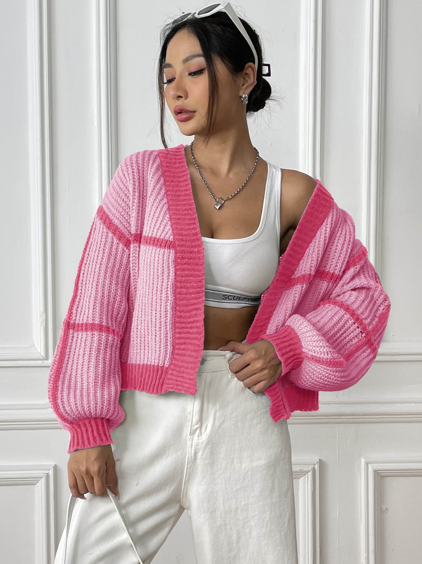 Long Sleeves Striped Shrug