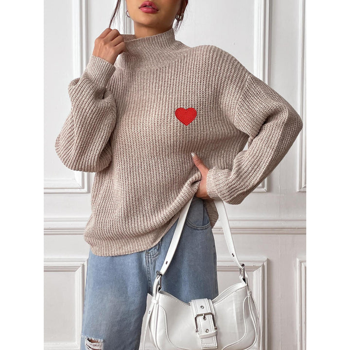 Women Turtle Neck Ribbed Pullover Sweaters