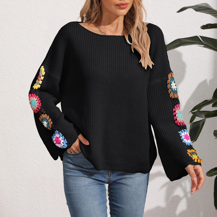 Women Floral Pullover Sweaters