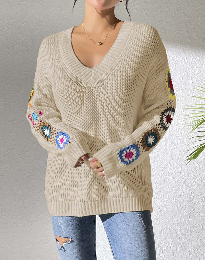 Women Floral Pullover Sweaters
