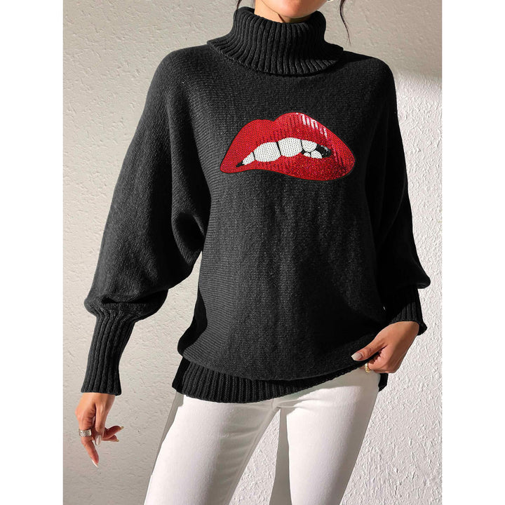 Women Turtle Neck Self Design Pullover