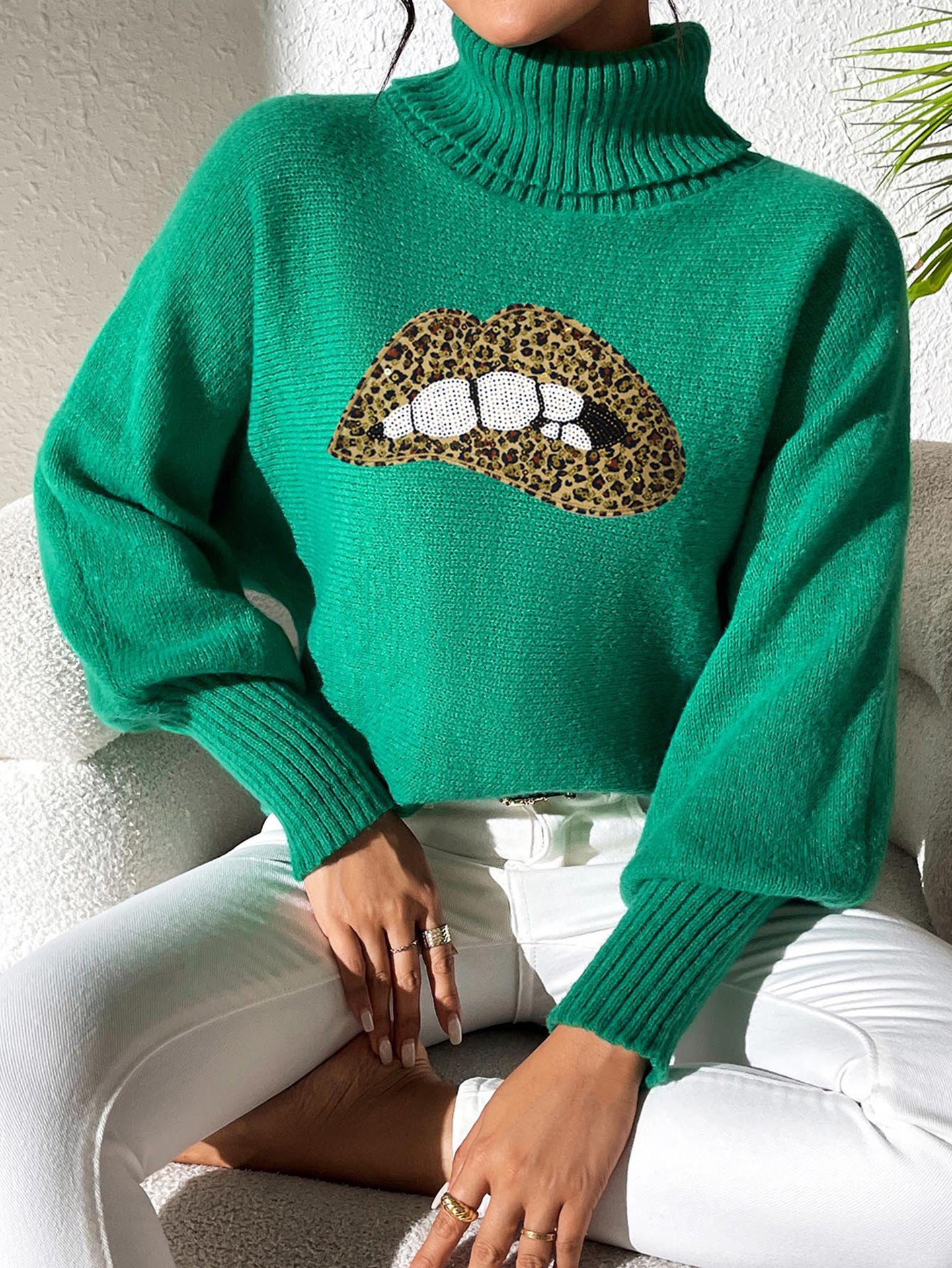 Women Turtle Neck Pullover Sweaters