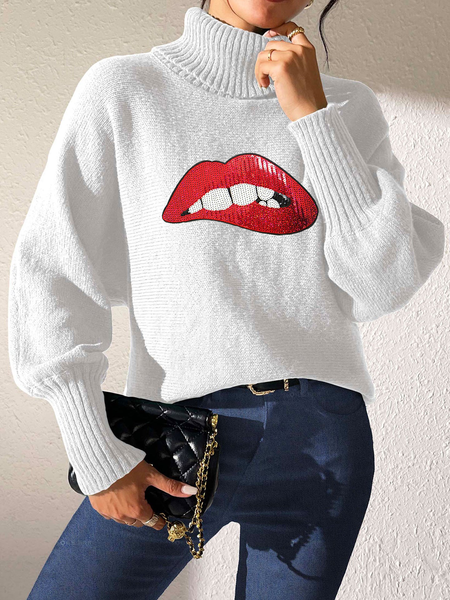 Women Printed Pullover Sweater