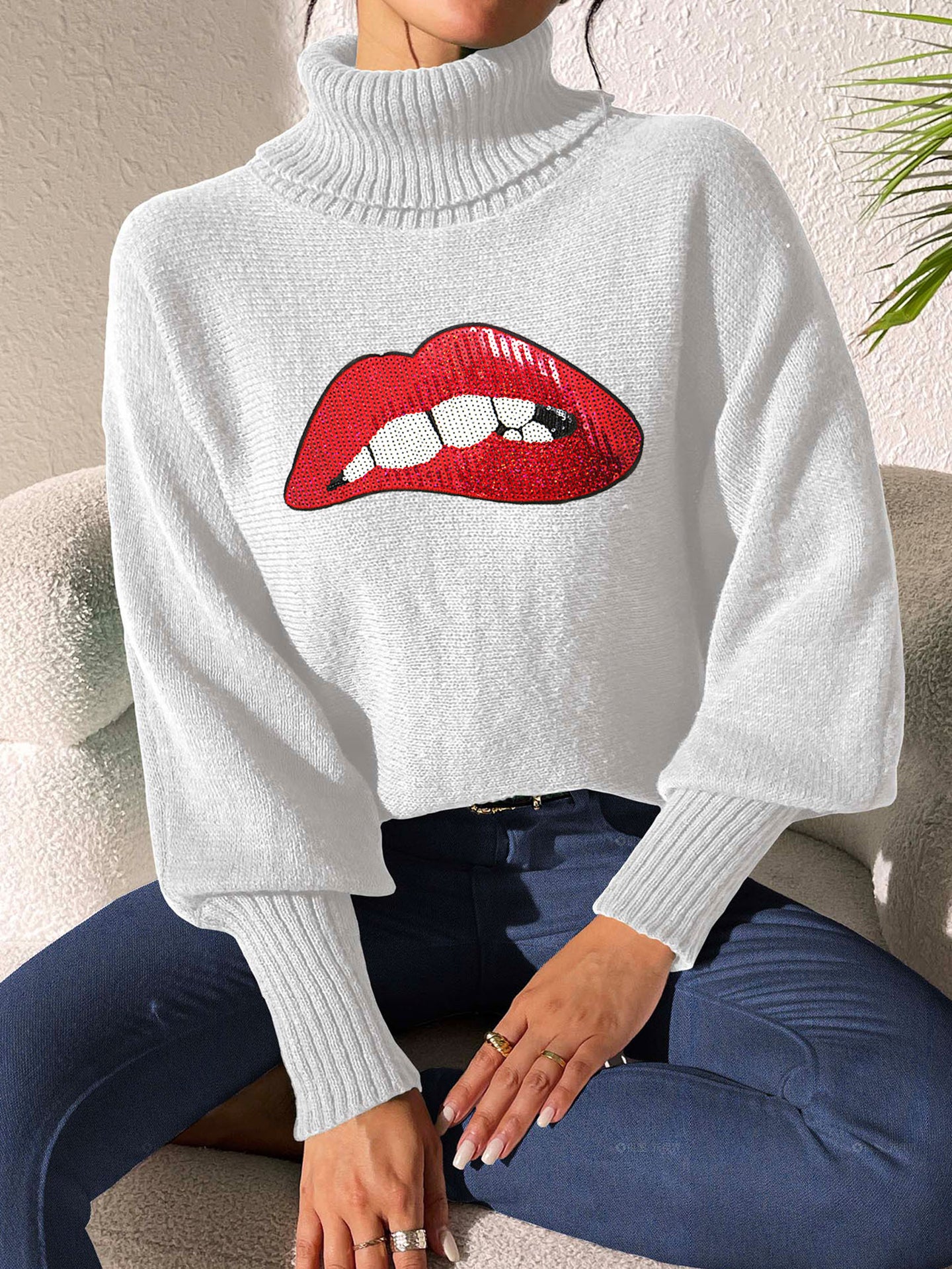 Women Printed Pullover Sweater