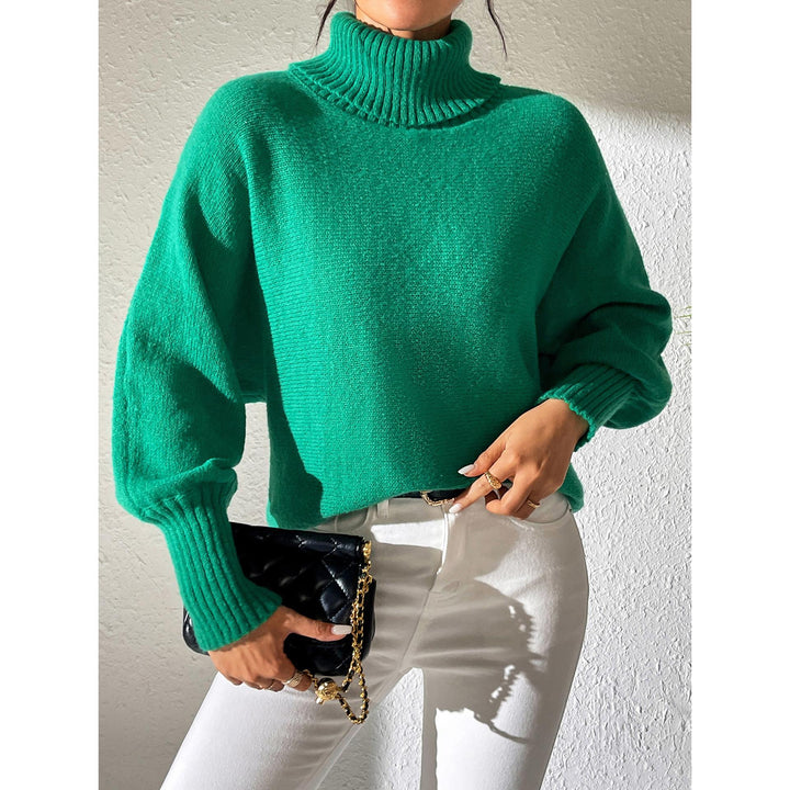 Women Turtle Neck Long Sleeves Pullover