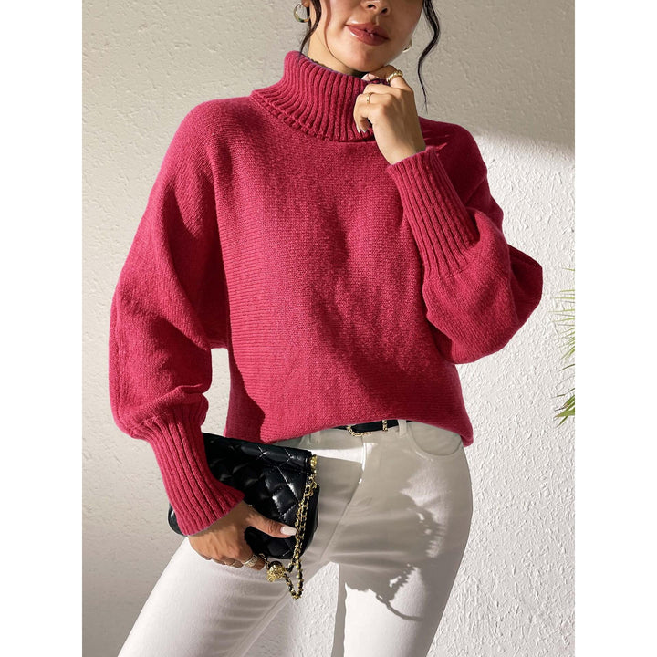 Women Turtle Neck Long Sleeves Pullover Sweaters