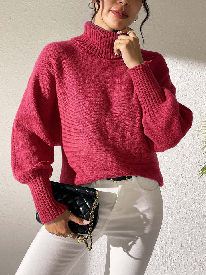 Women Turtle Neck Long Sleeves Pullover Sweaters