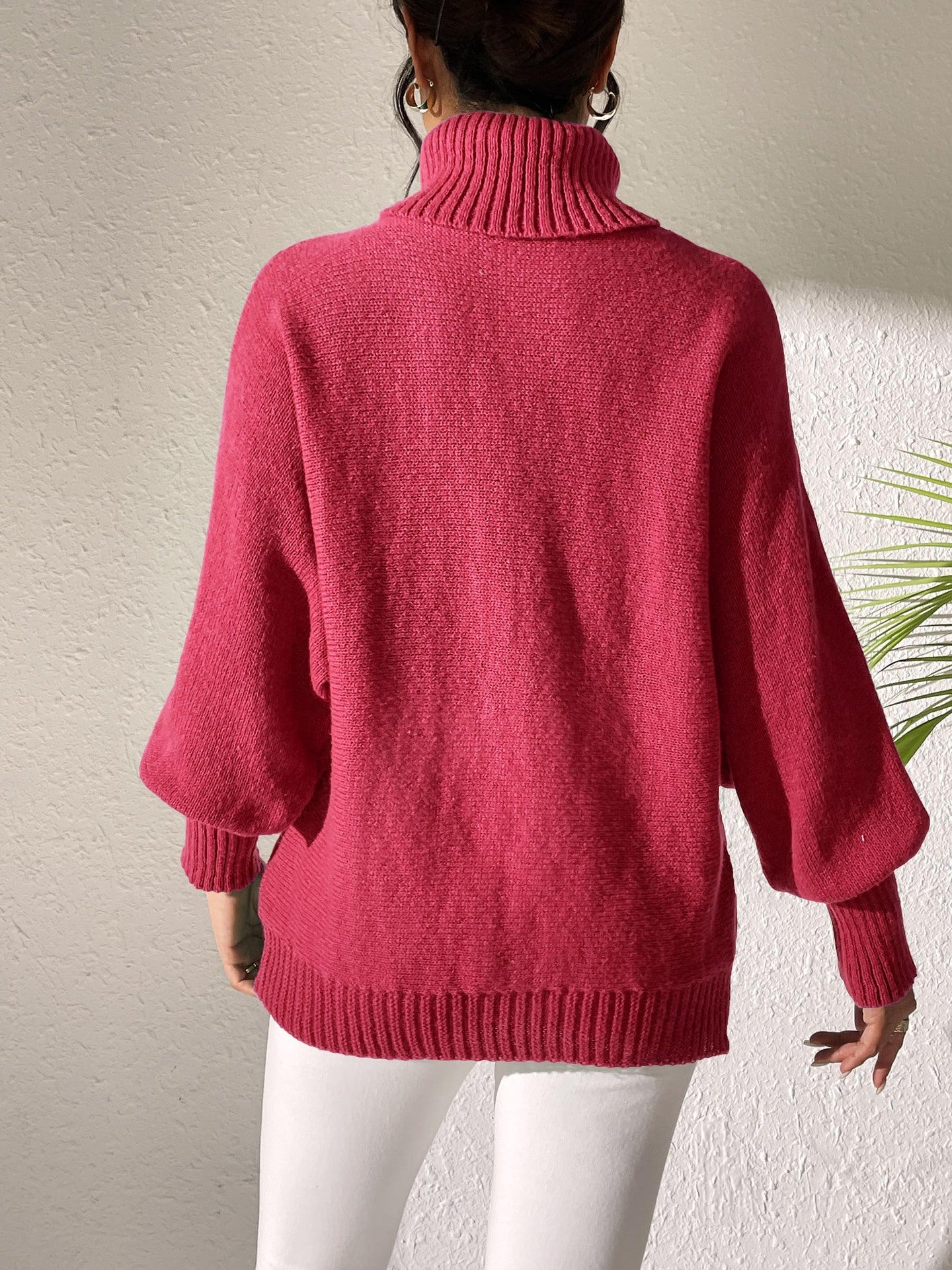 Women Turtle Neck Long Sleeves Pullover Sweaters