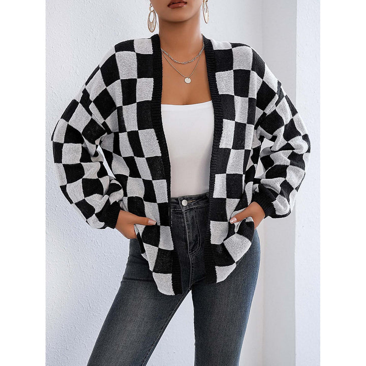 Checked Open Front Shrug