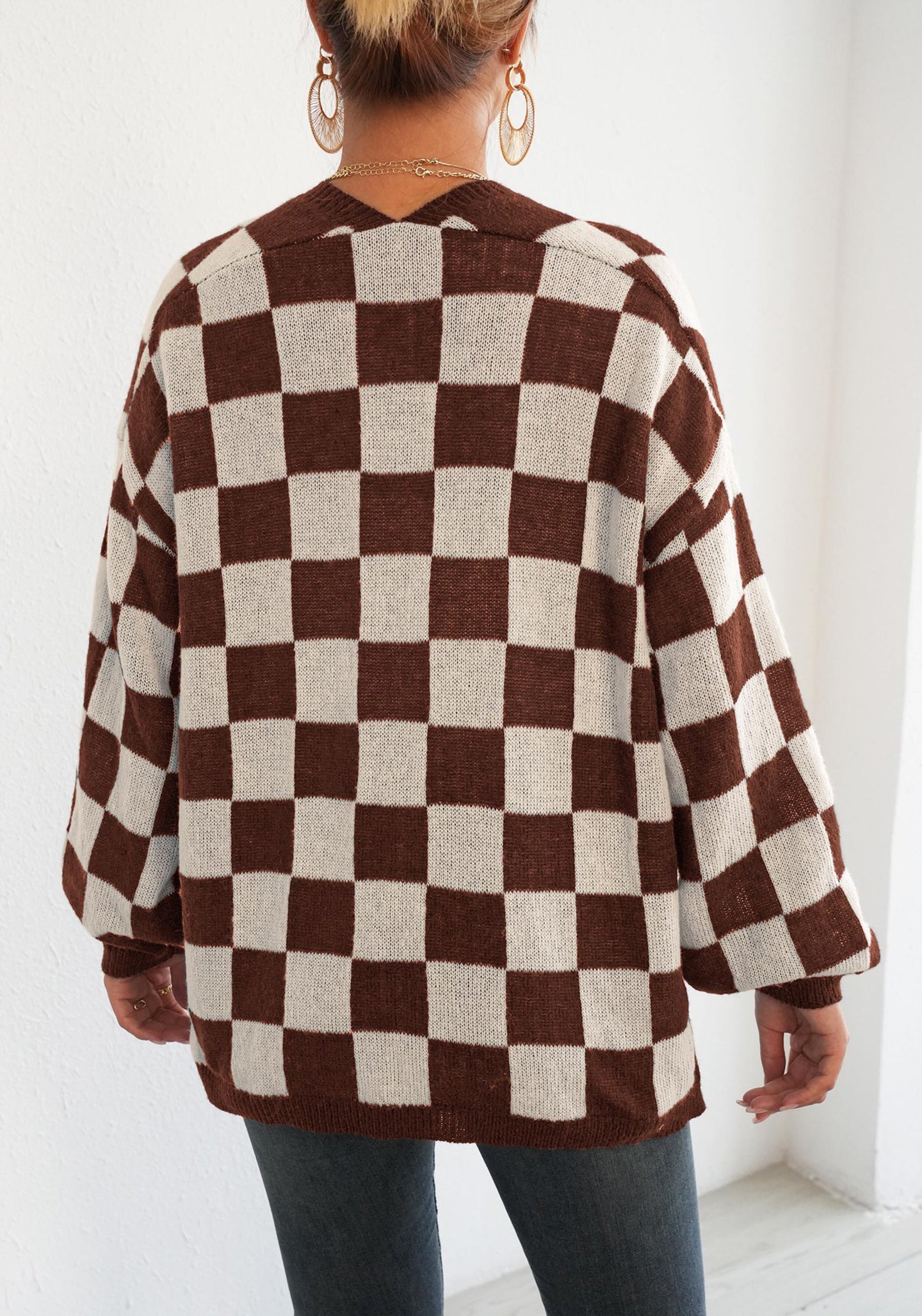 Women Checked Shrug