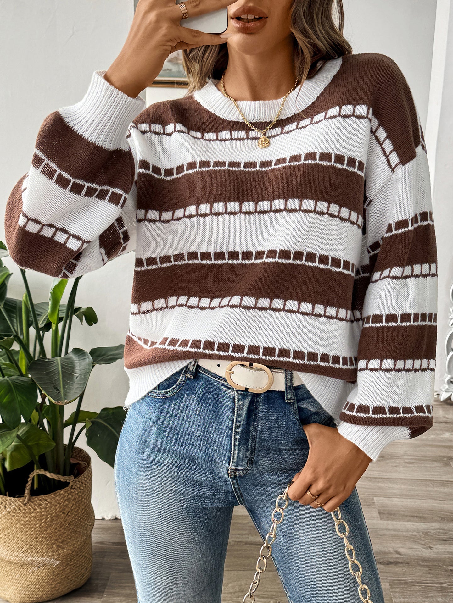 Women Striped Pullover Sweater